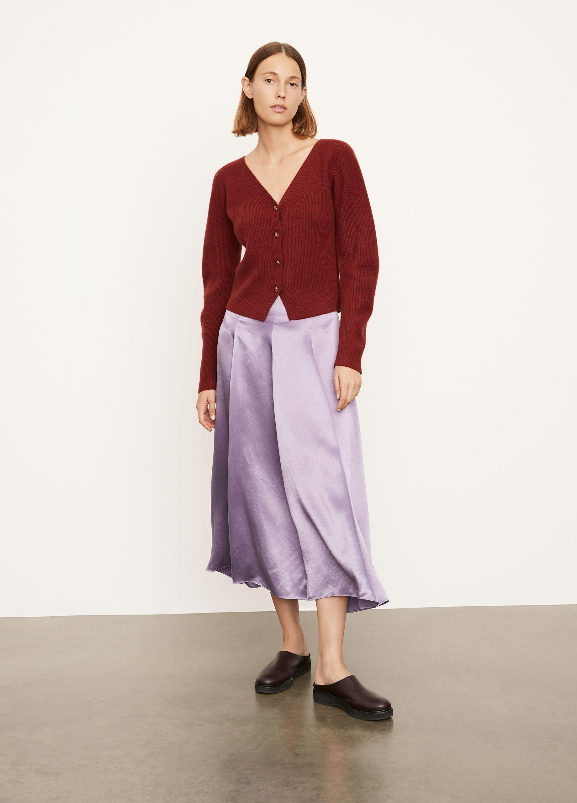 Cashmere Ribbed Open Neck Cardigan image number 0