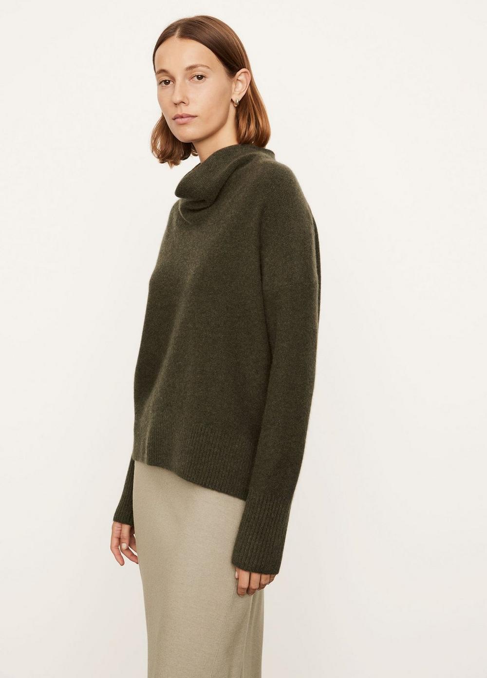 Boiled Cashmere Cowl Neck Pullover