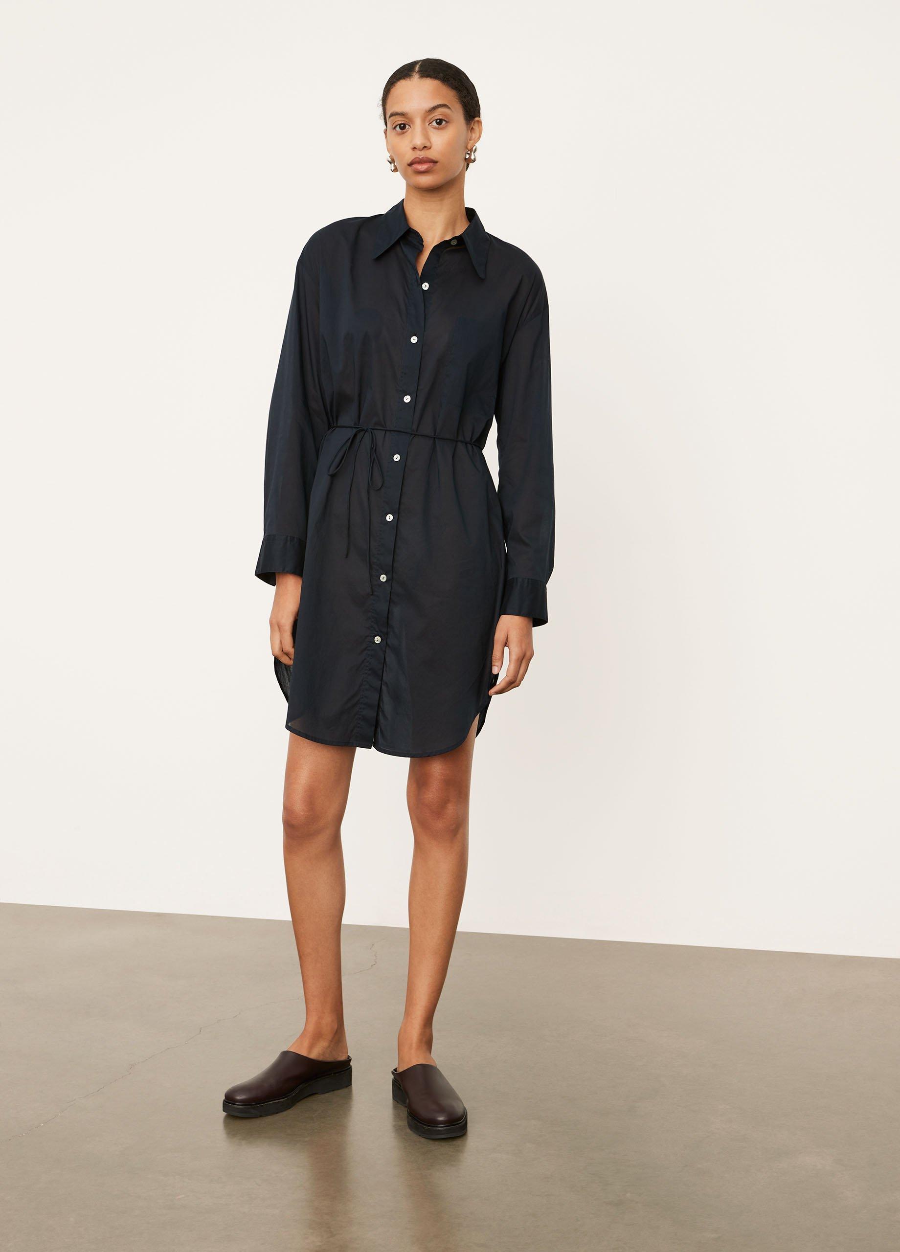 vince silk shirt dress