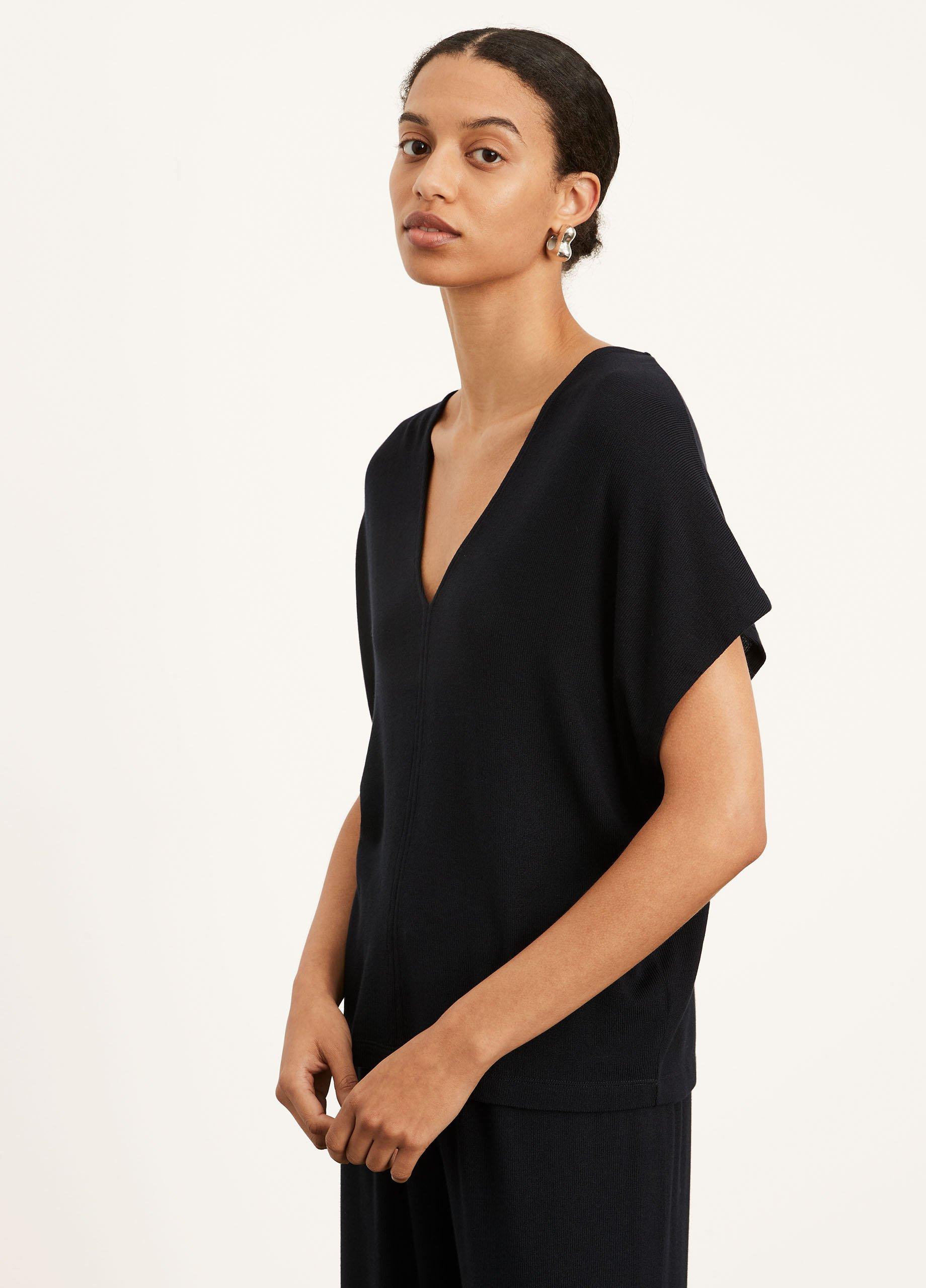 vince double v neck popover dress