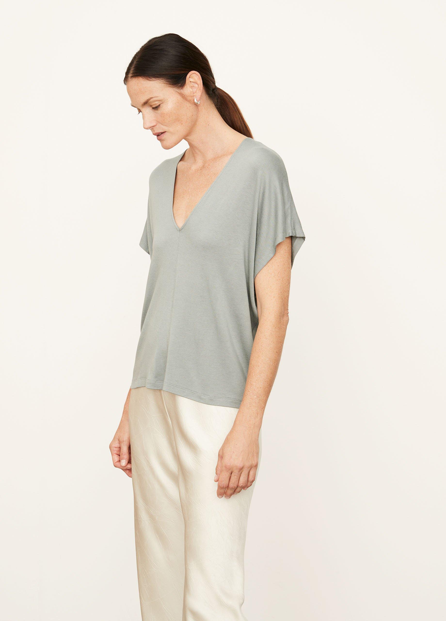 vince double v neck popover dress