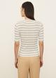 Variegated Stripe Elbow Sleeve Crew Neck T-Shirt image number 3