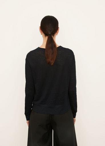 Linen Long Sleeve Pullover Tee image number 3
