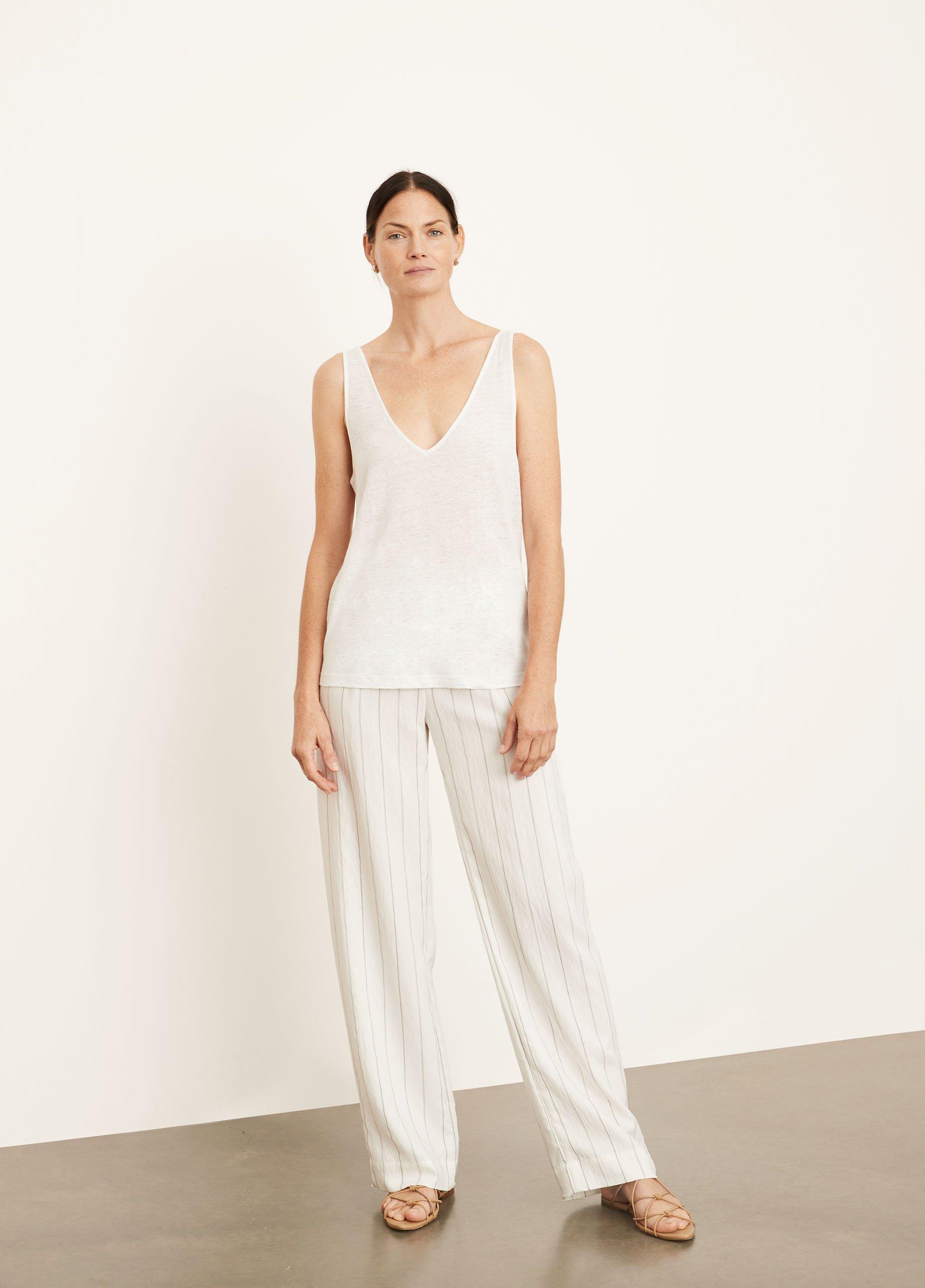 Linen Double V-Neck Camisole image number 0