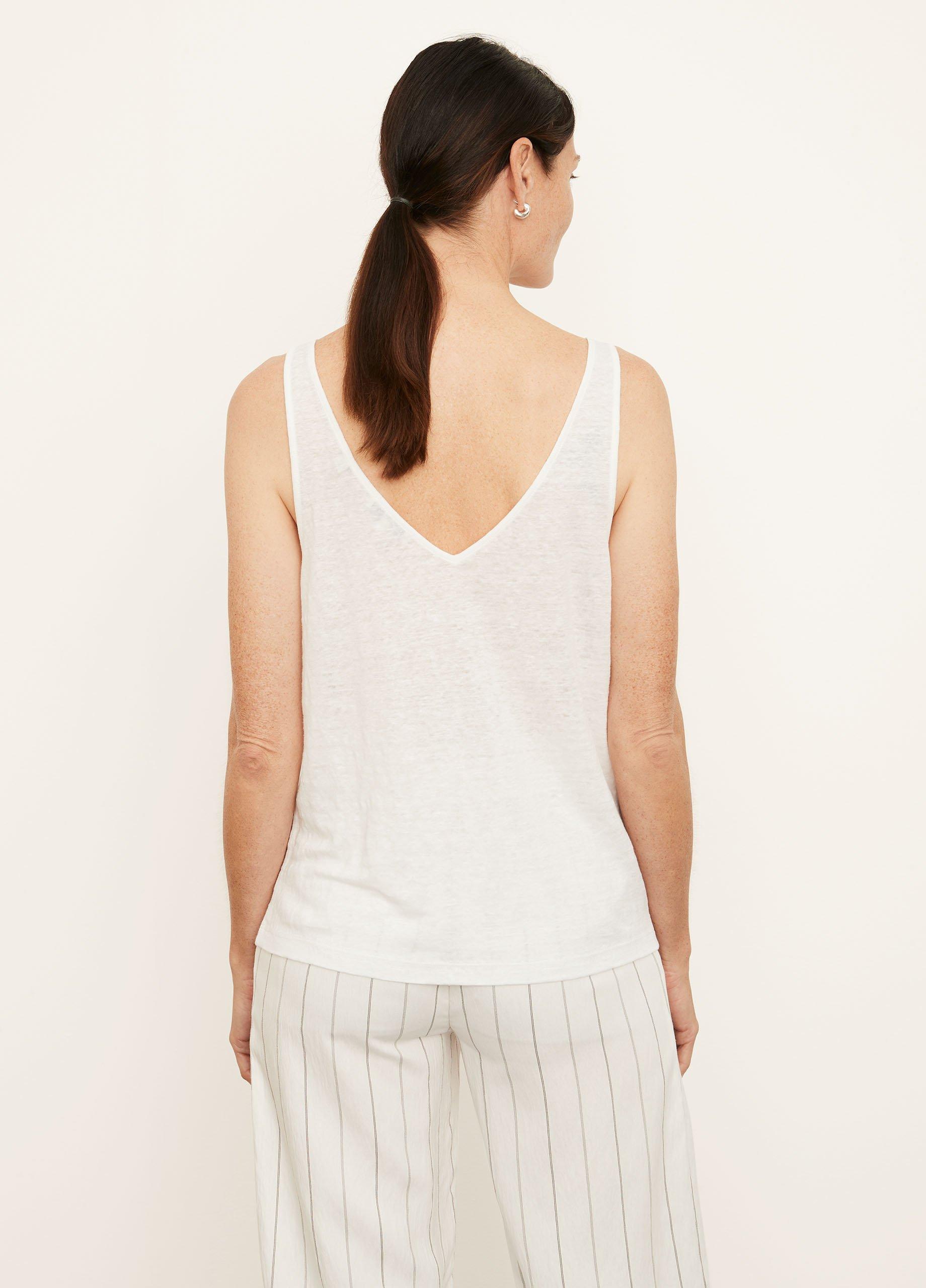 Linen Double V-Neck Camisole image number 3