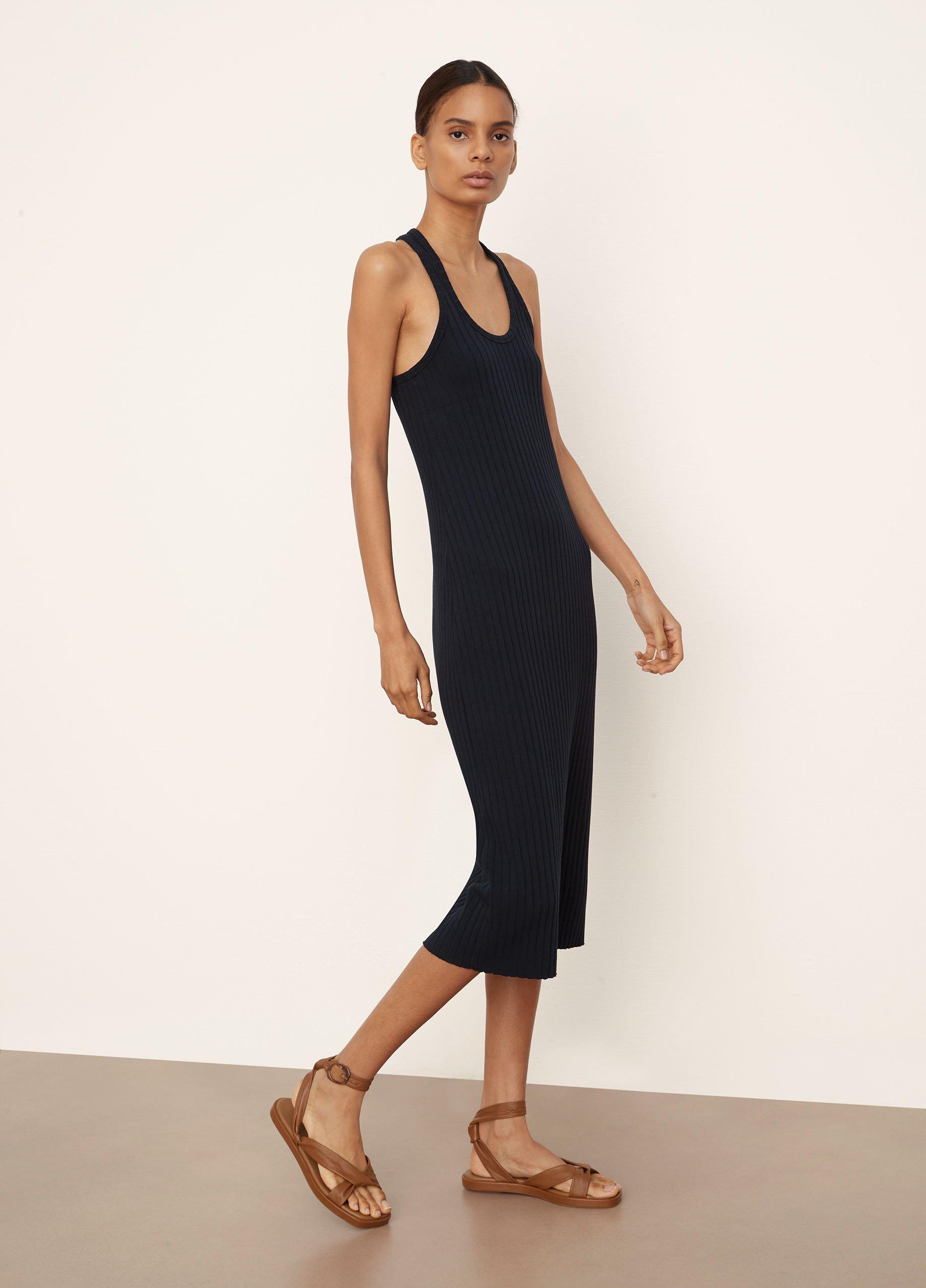 vince ribbed racerback dress