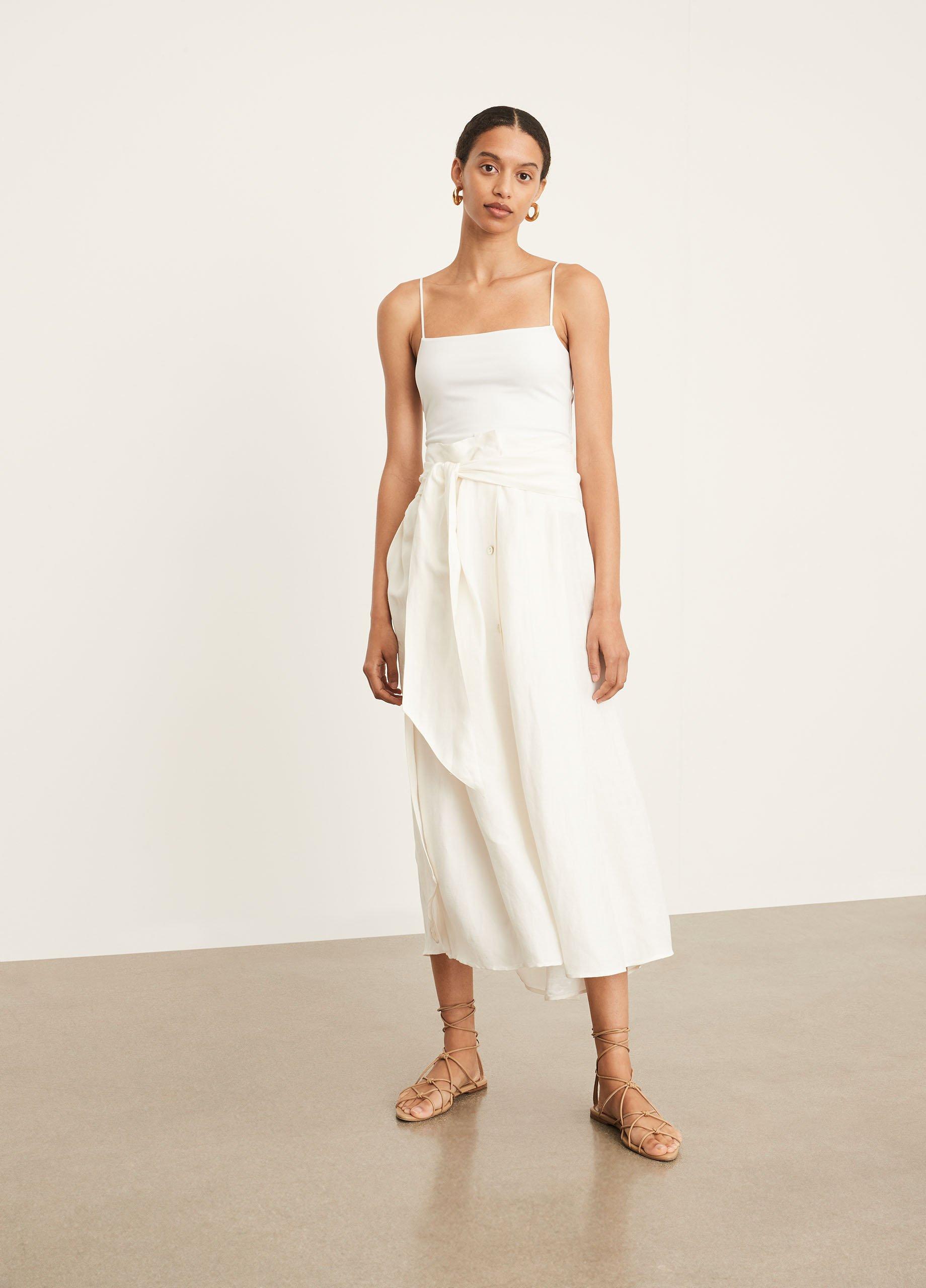 Belted Button-Front Skirt image number 0