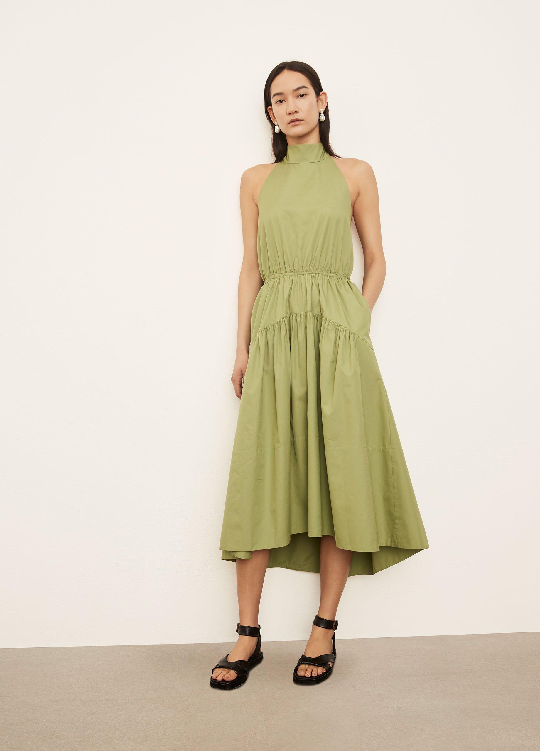 Draped-Neck Halter Dress image number 1