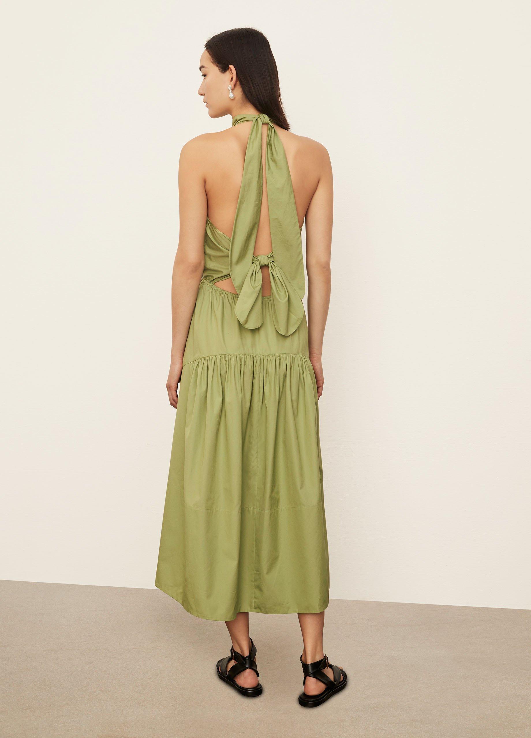 Draped-Neck Halter Dress image number 3