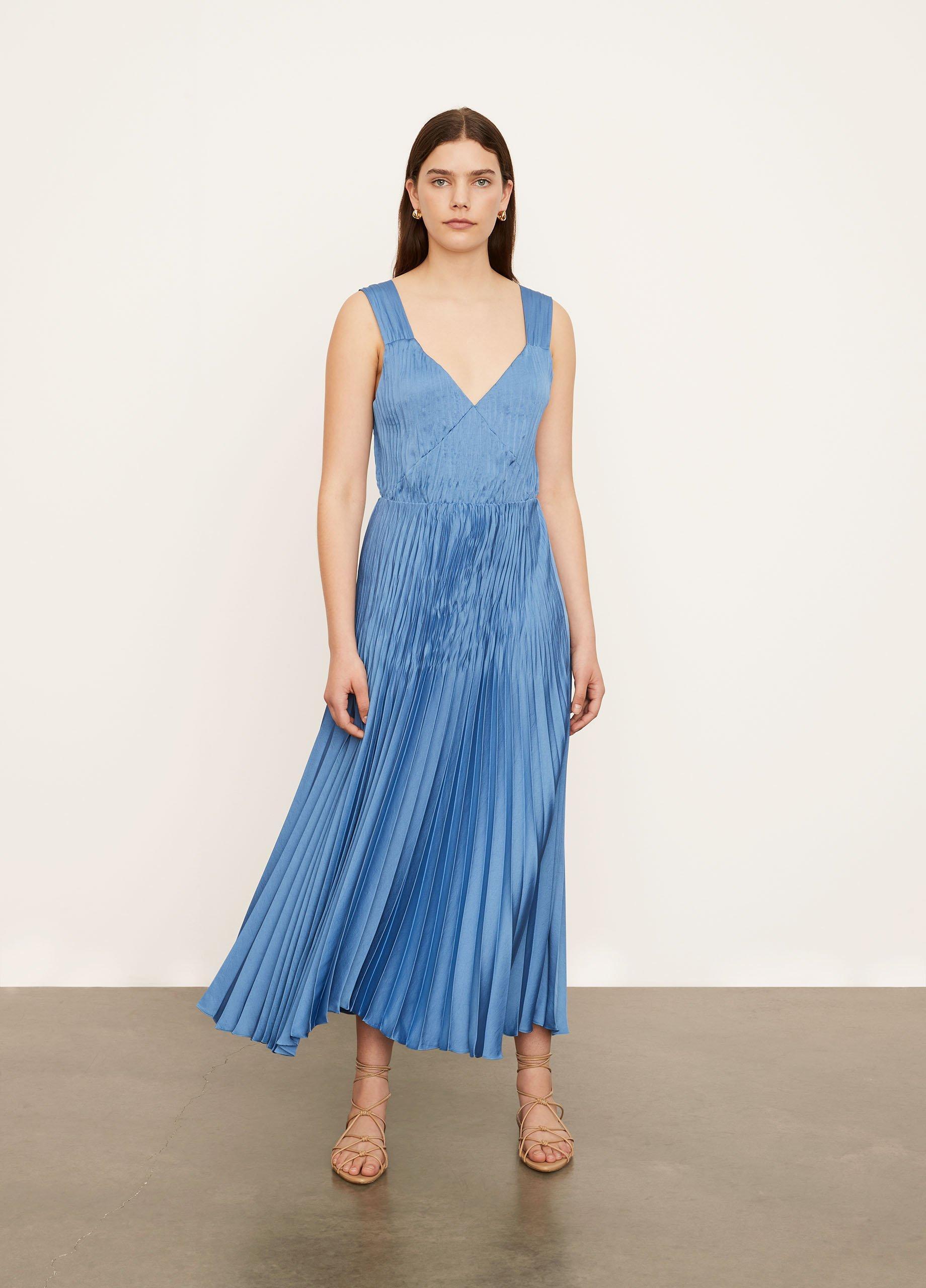 V-Neck Pleated Slip Dress image number 0