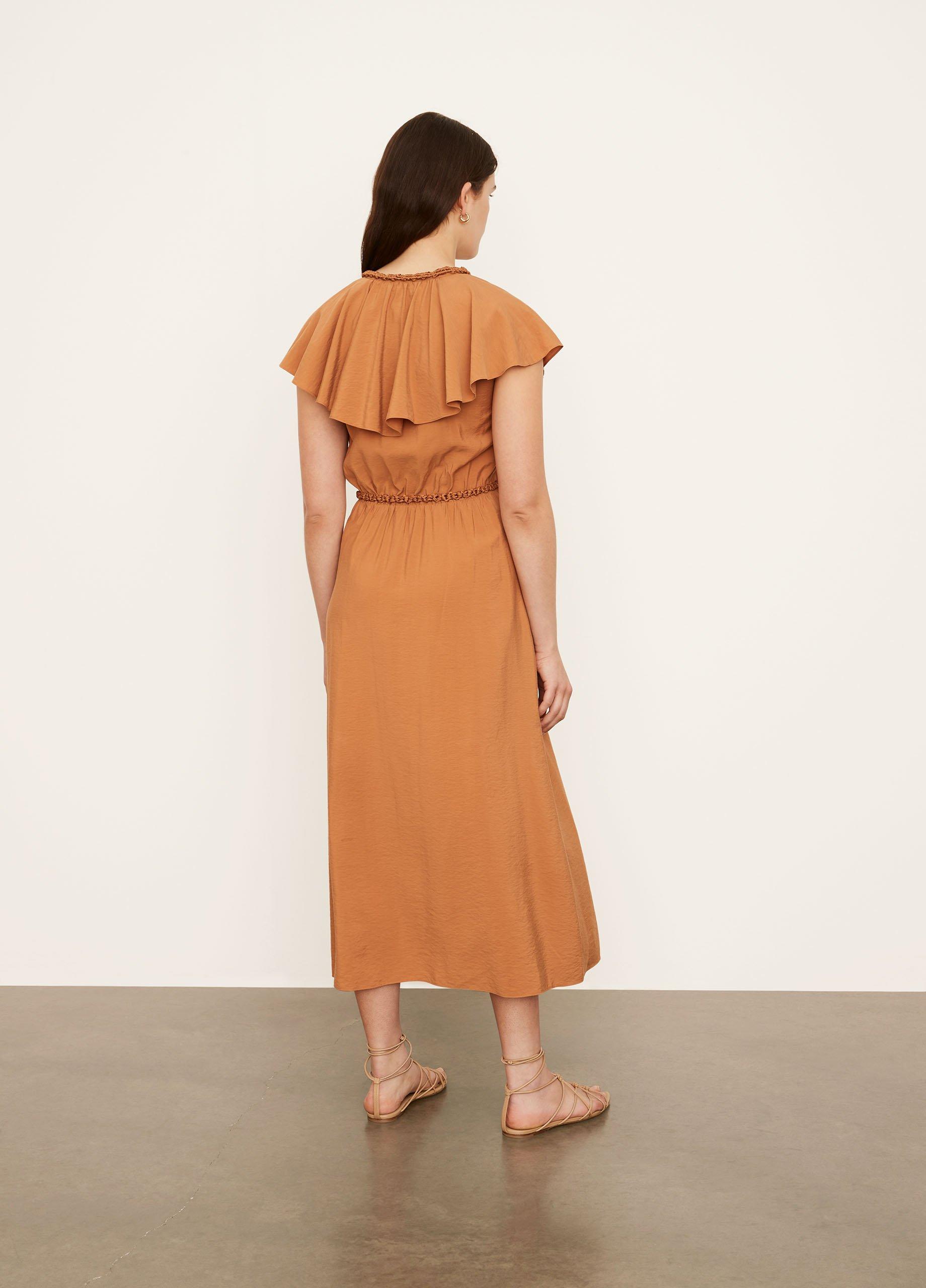 Braid Trim Flutter-Sleeve Wrap Dress image number 3