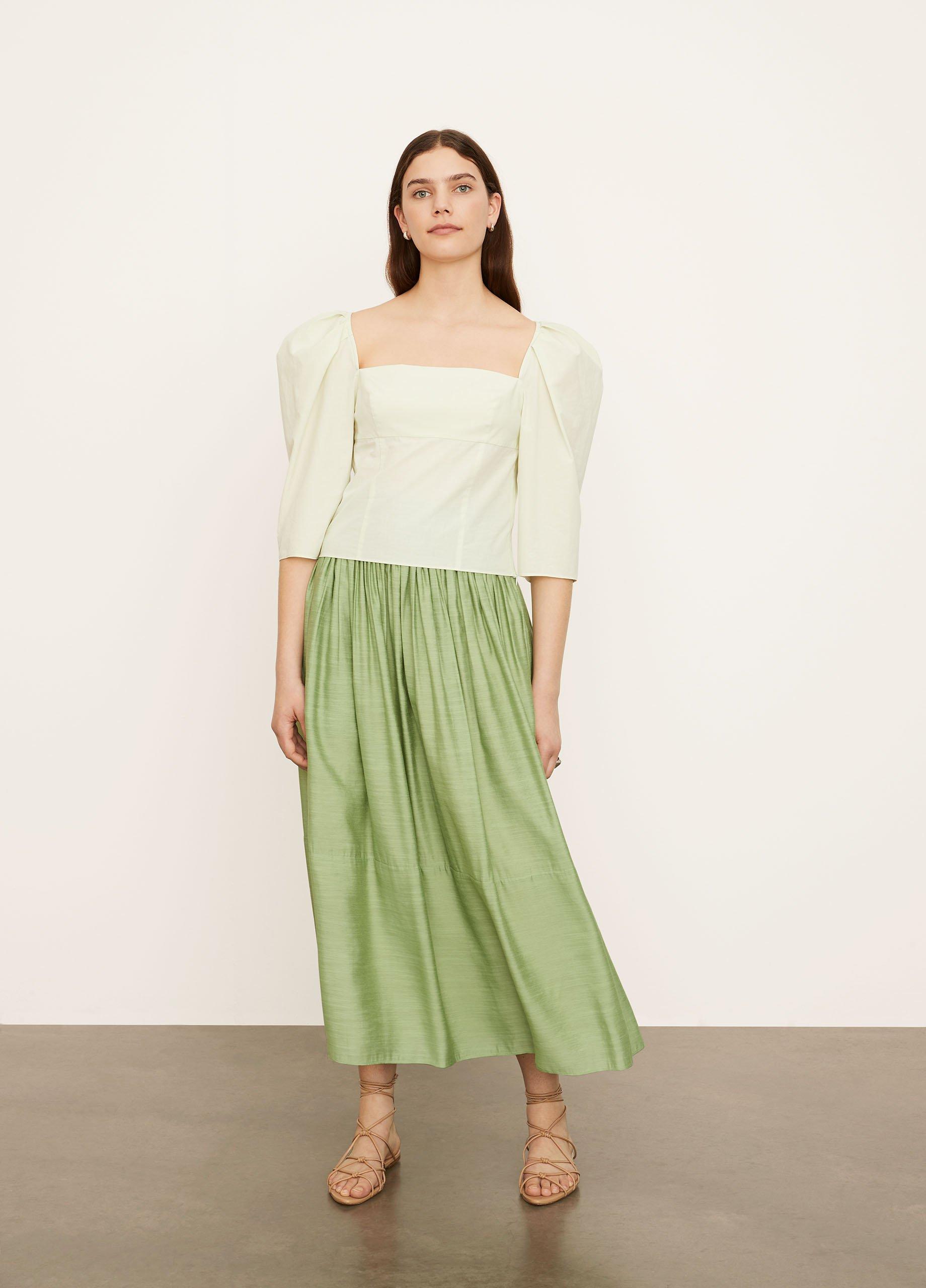 Draped Long Sleeve Square-Neck Top image number 0