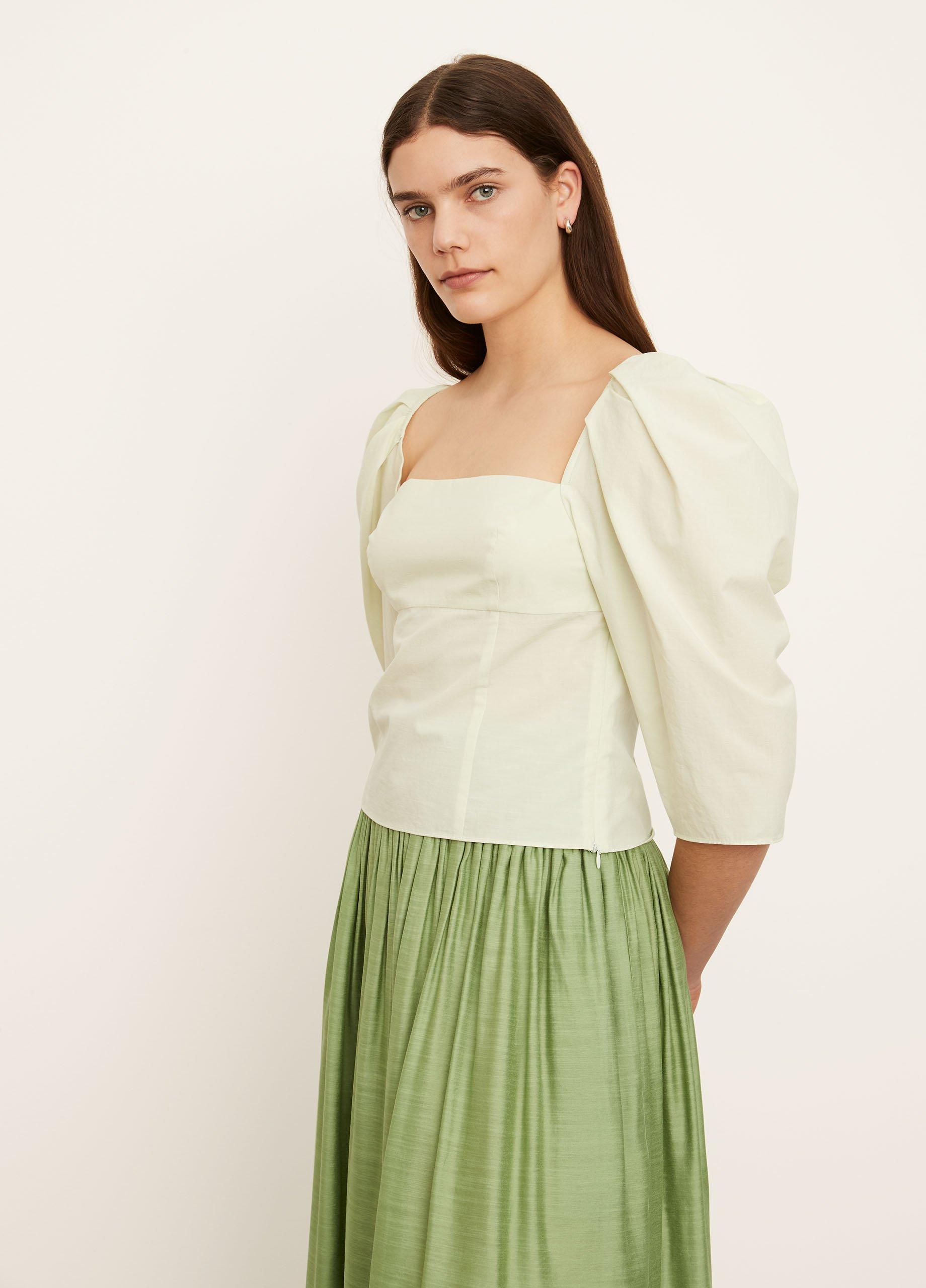 Draped Long Sleeve Square-Neck Top image number 2