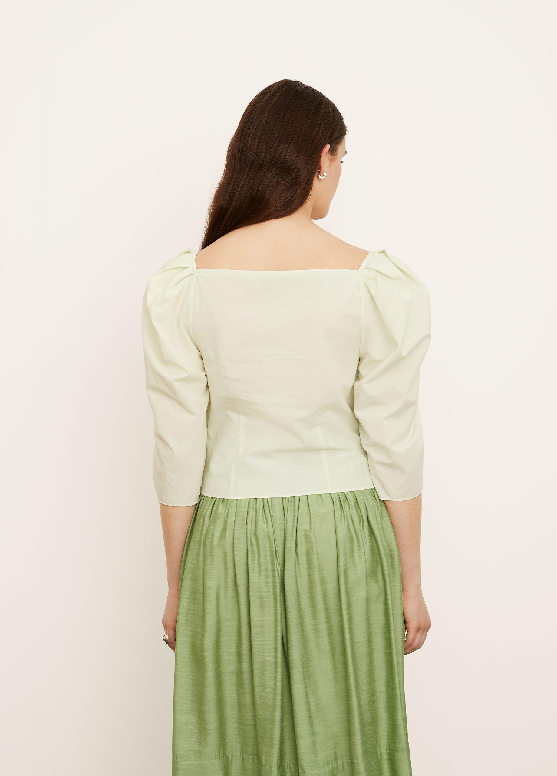 Draped Long Sleeve Square-Neck Top image number 3
