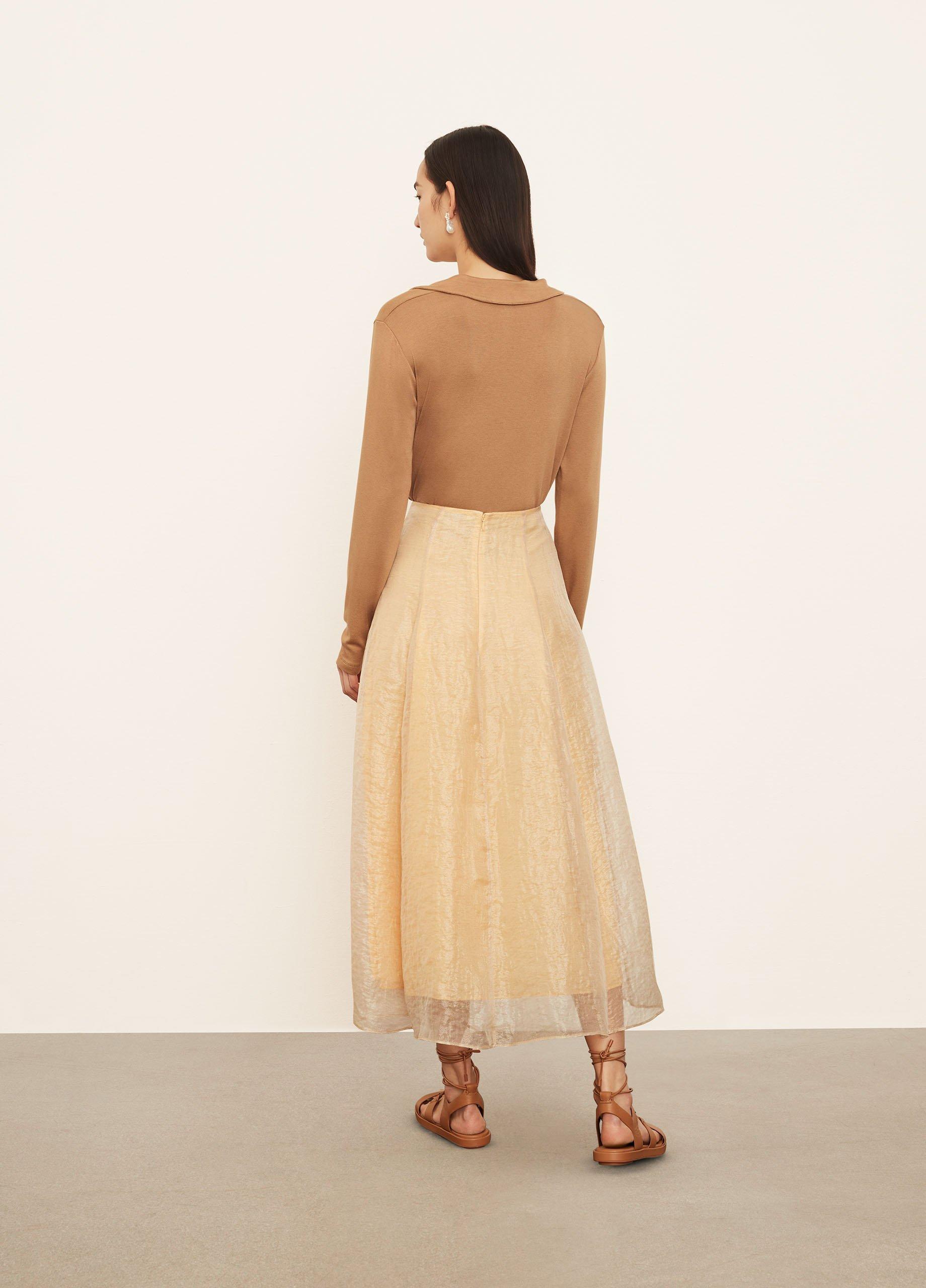 Sheer Paneled Slip Skirt image number 3