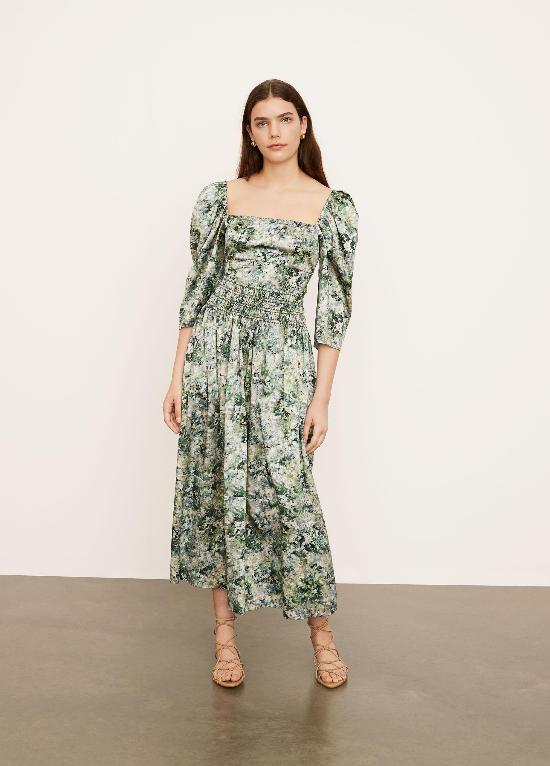 Painted Floral Smocked Skirt image number 0