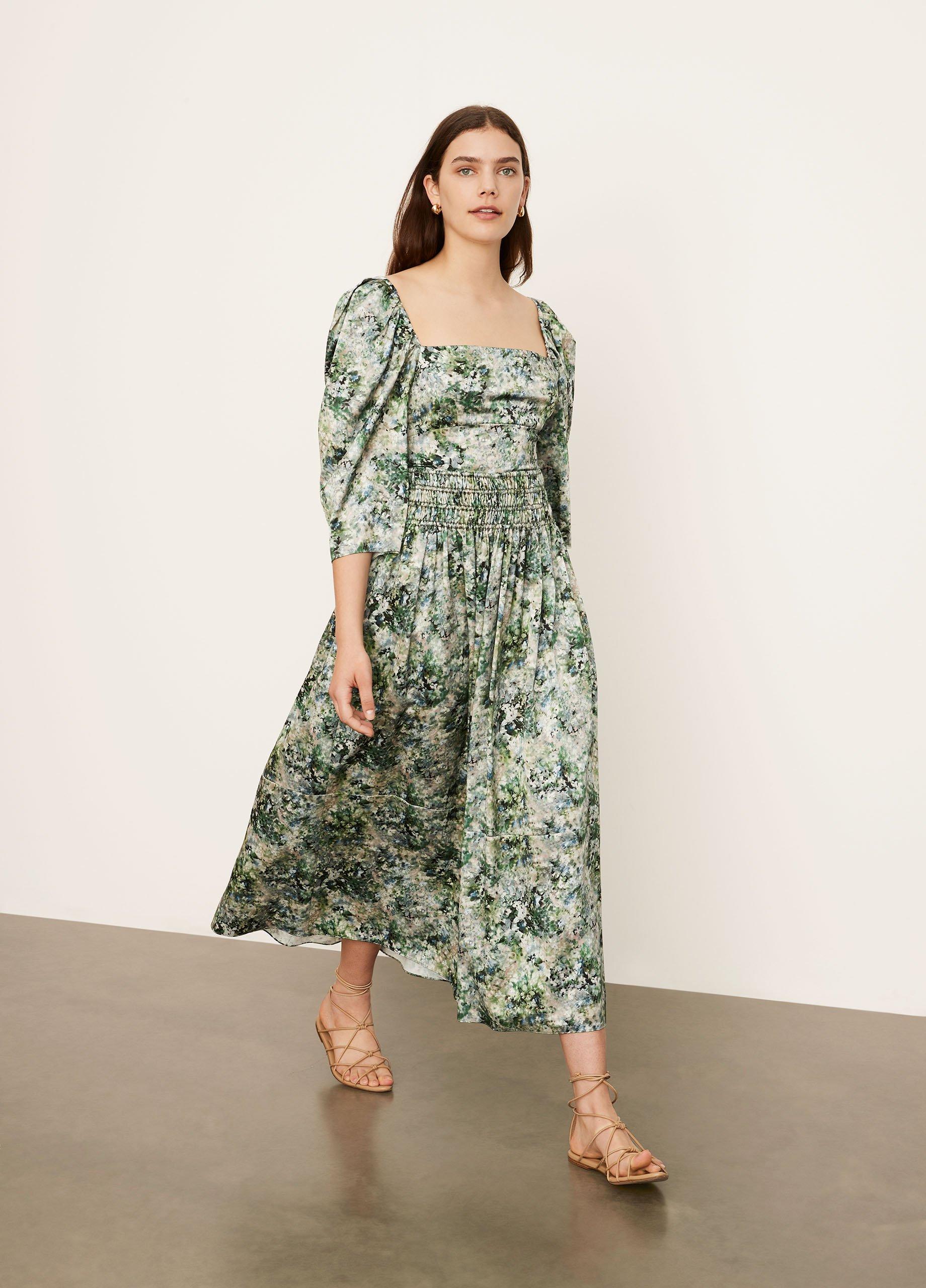 Painted Floral Smocked Skirt image number 1