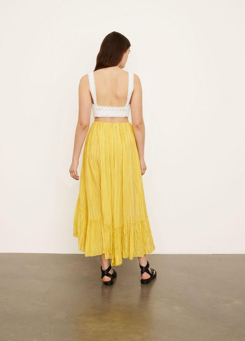 Crushed Tiered Paneled Skirt