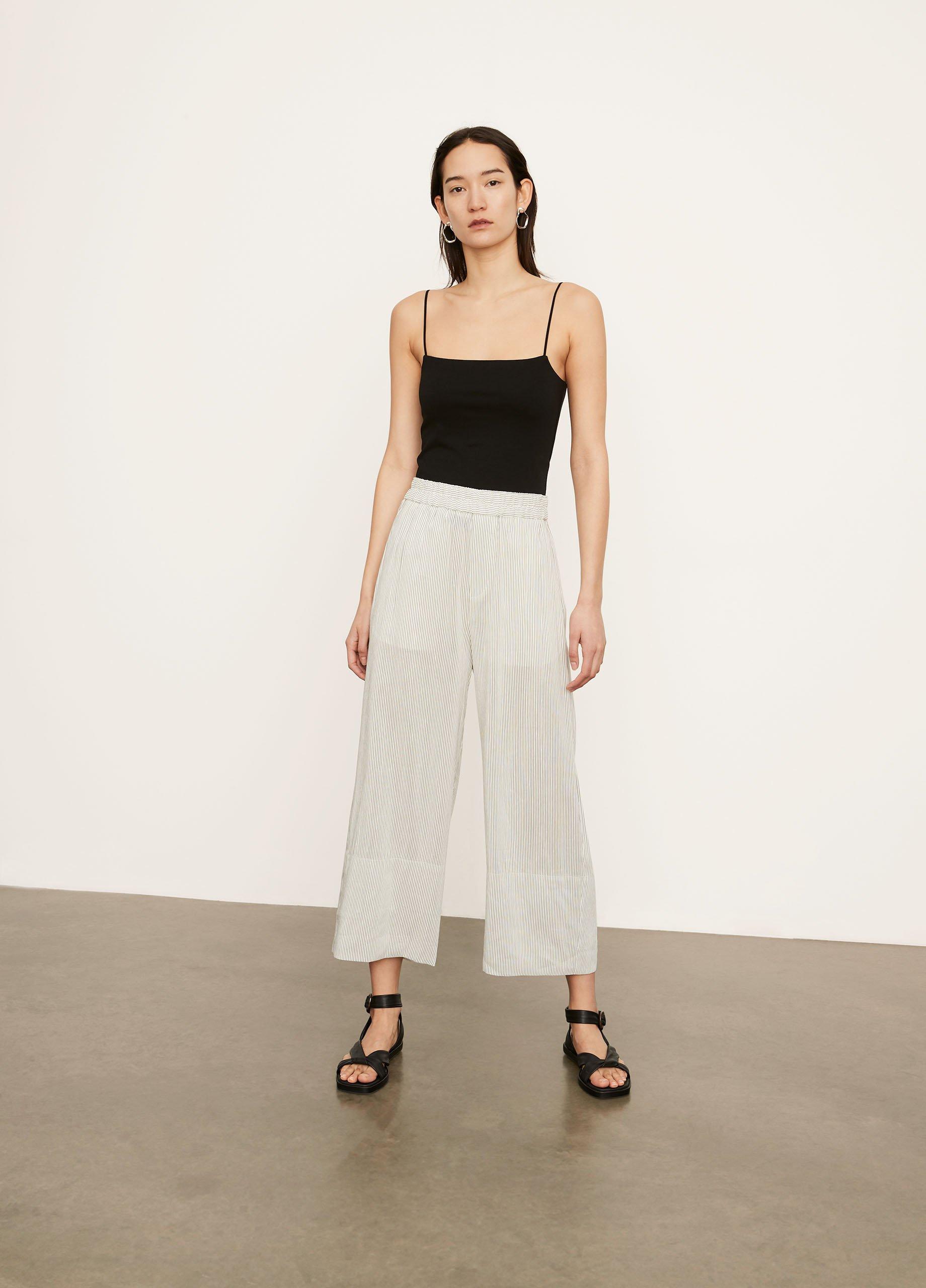 Striped Pull-On Cropped Pant image number 0