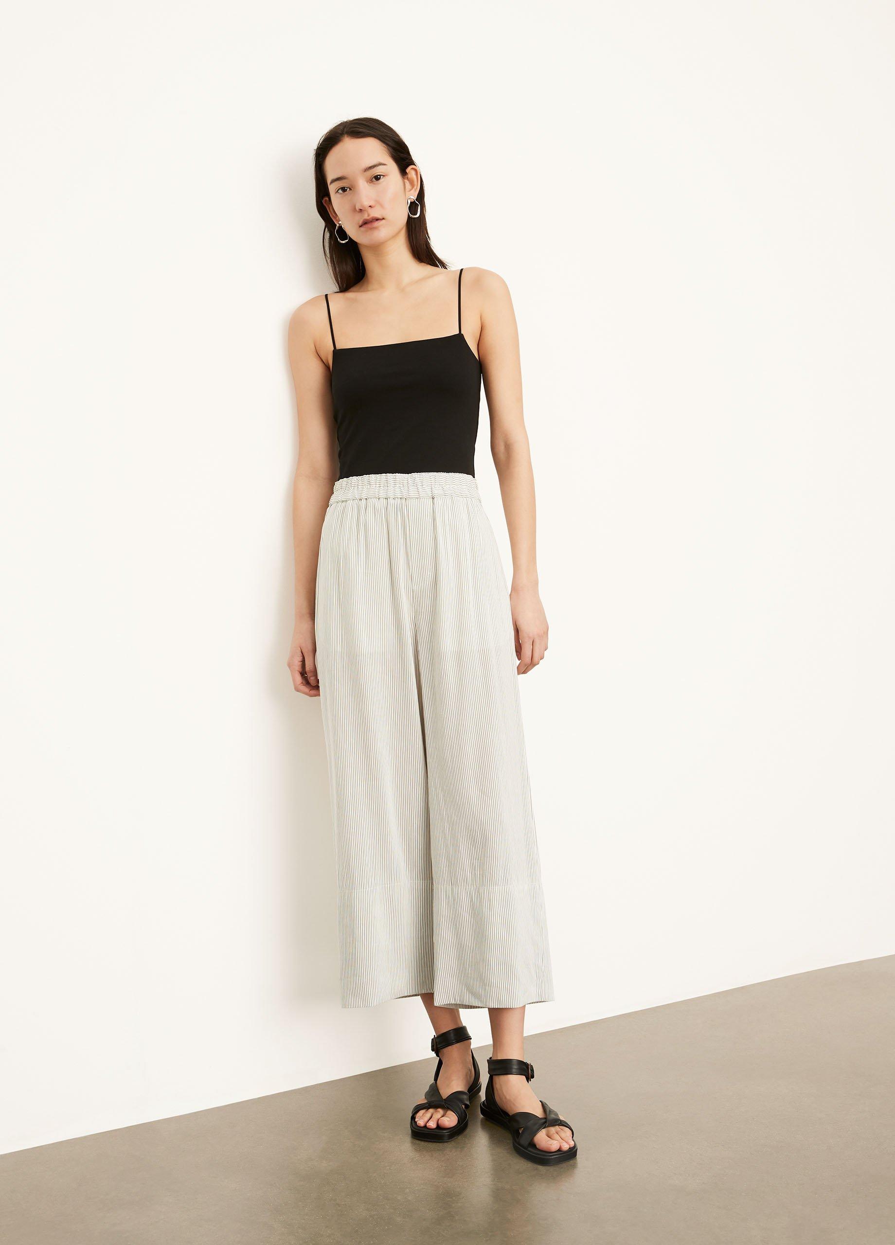 Striped Pull-On Cropped Pant image number 1