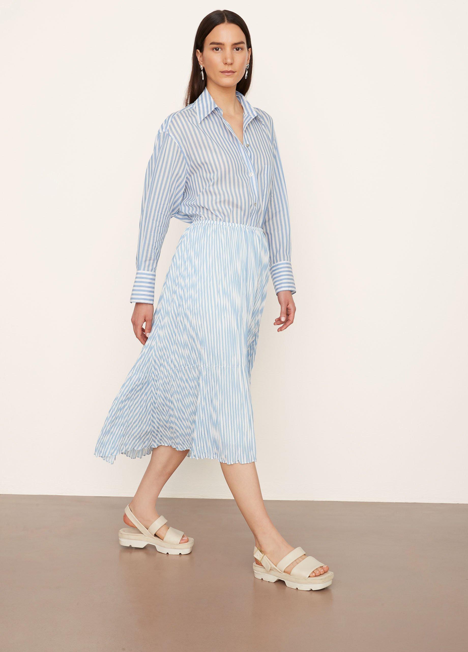 Stripe Crushed Tiered Skirt image number 2