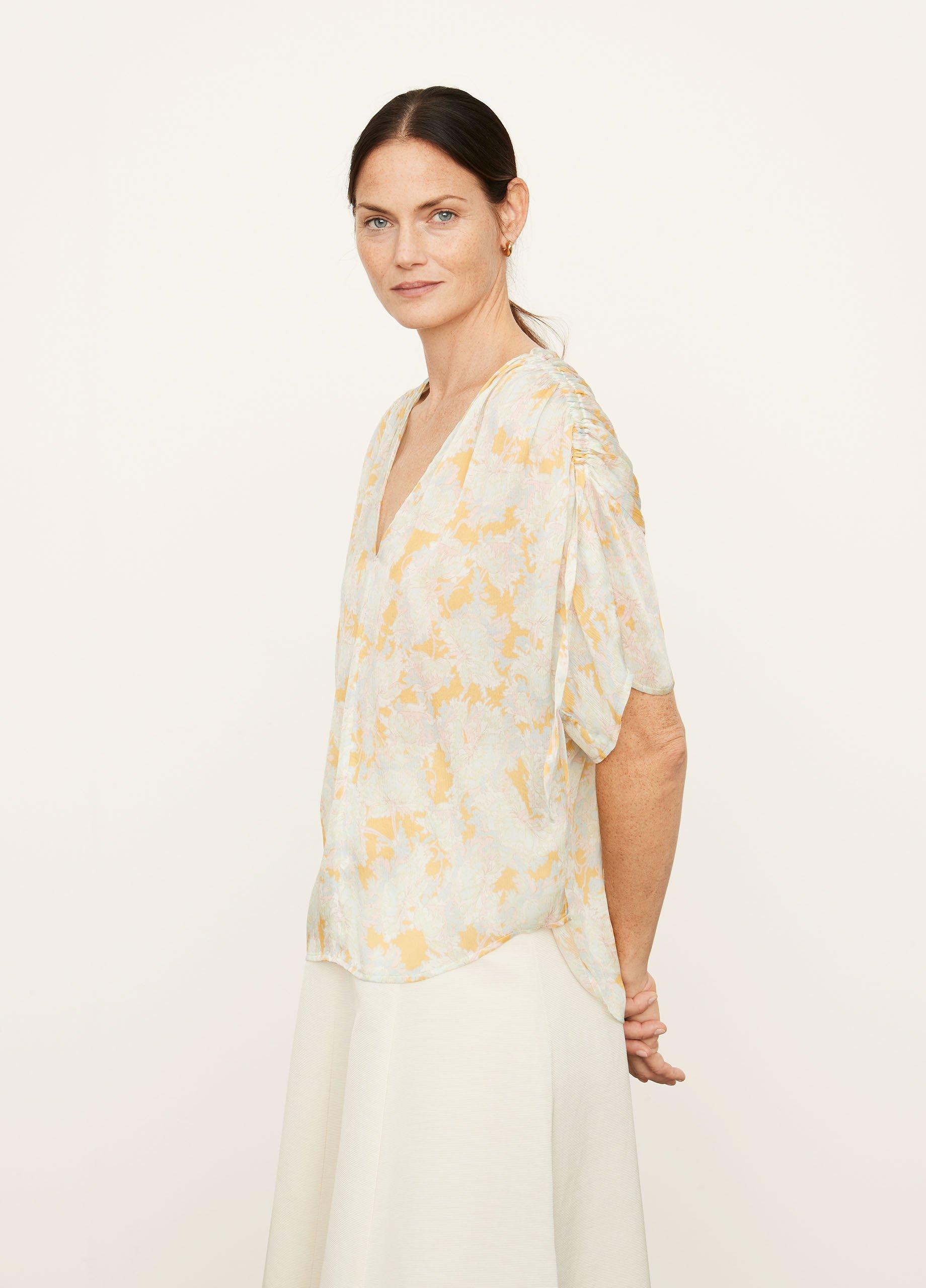 Lotus Ruched Flutter-Sleeve Blouse image number 2