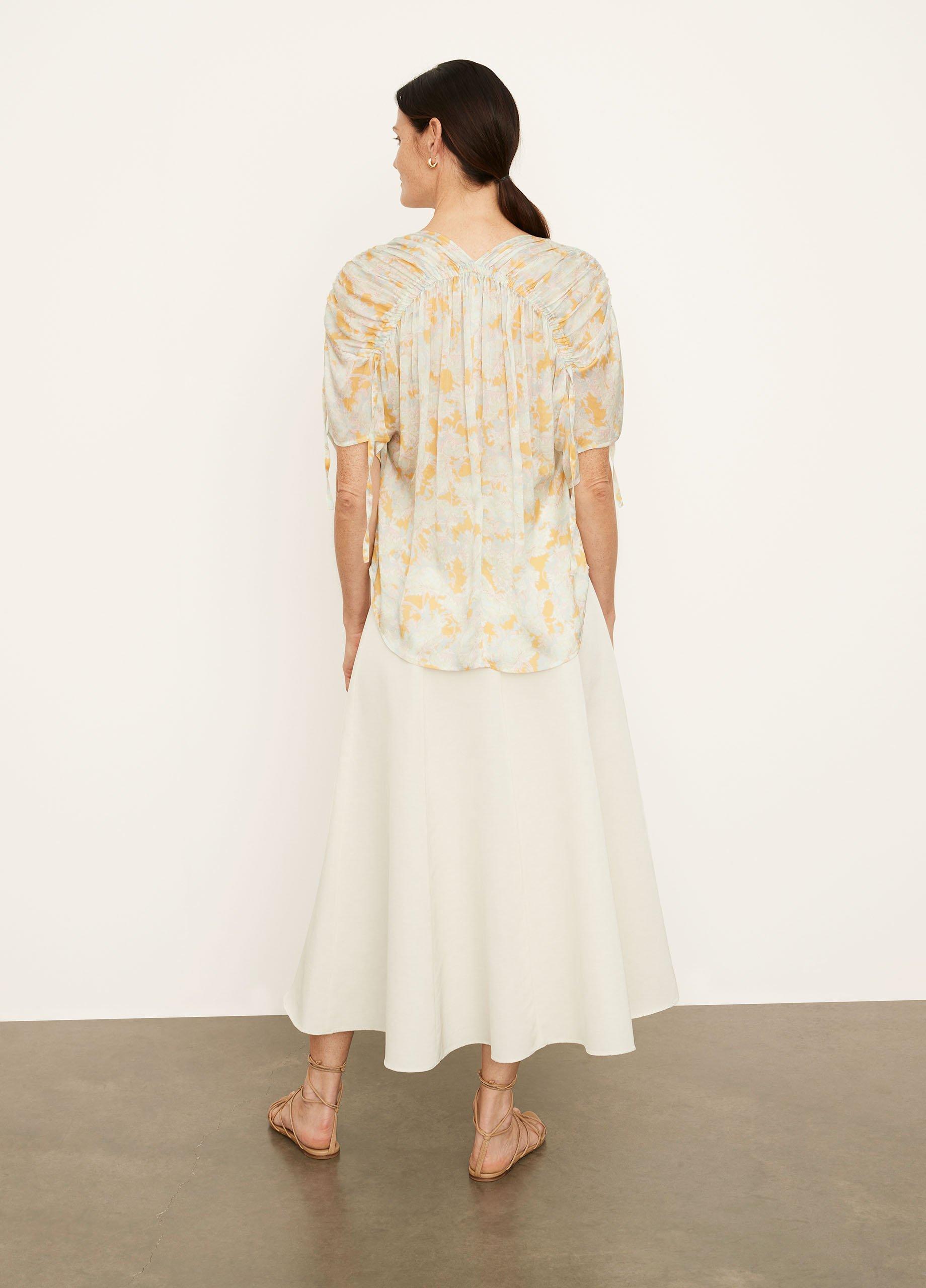 Lotus Ruched Flutter-Sleeve Blouse image number 3