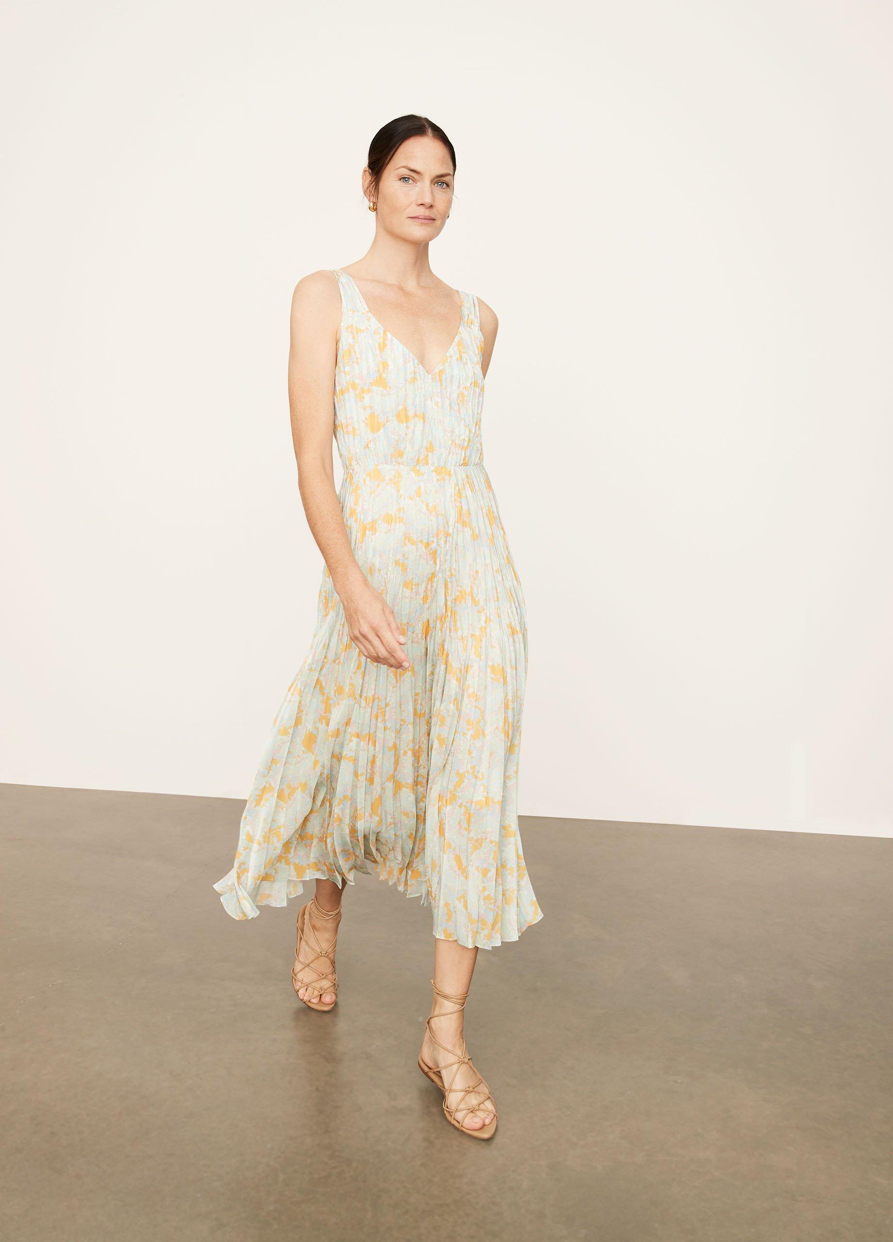 Lotus V-Neck Pleated Slip Dress image number 1