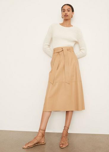 Stitched Belt Leather Skirt image number 1