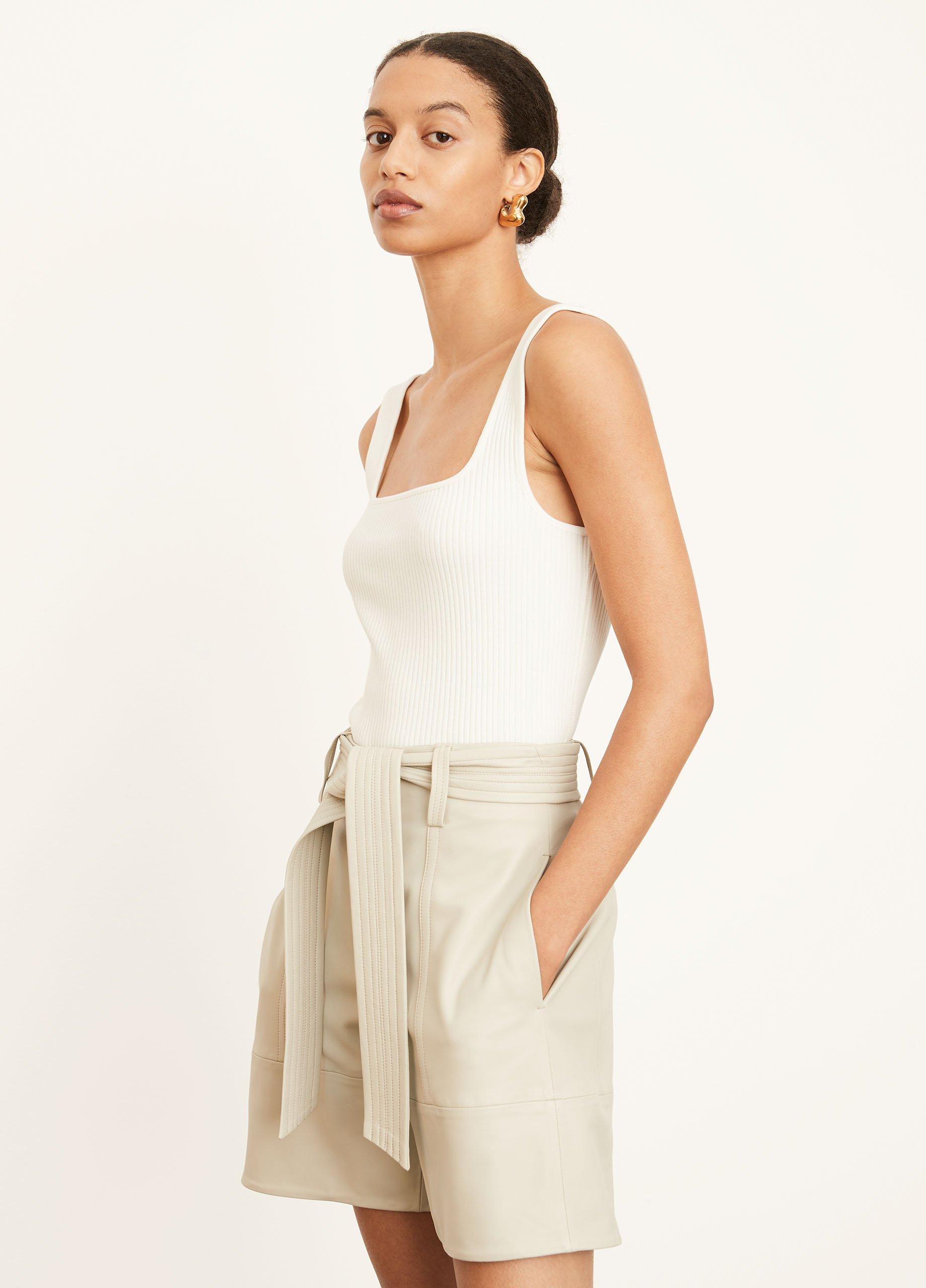 Stitched-Belt Leather Short image number 2