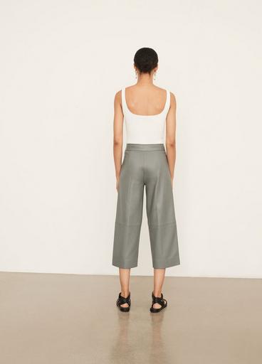 Belted Leather Crop Wide Pant image number 3