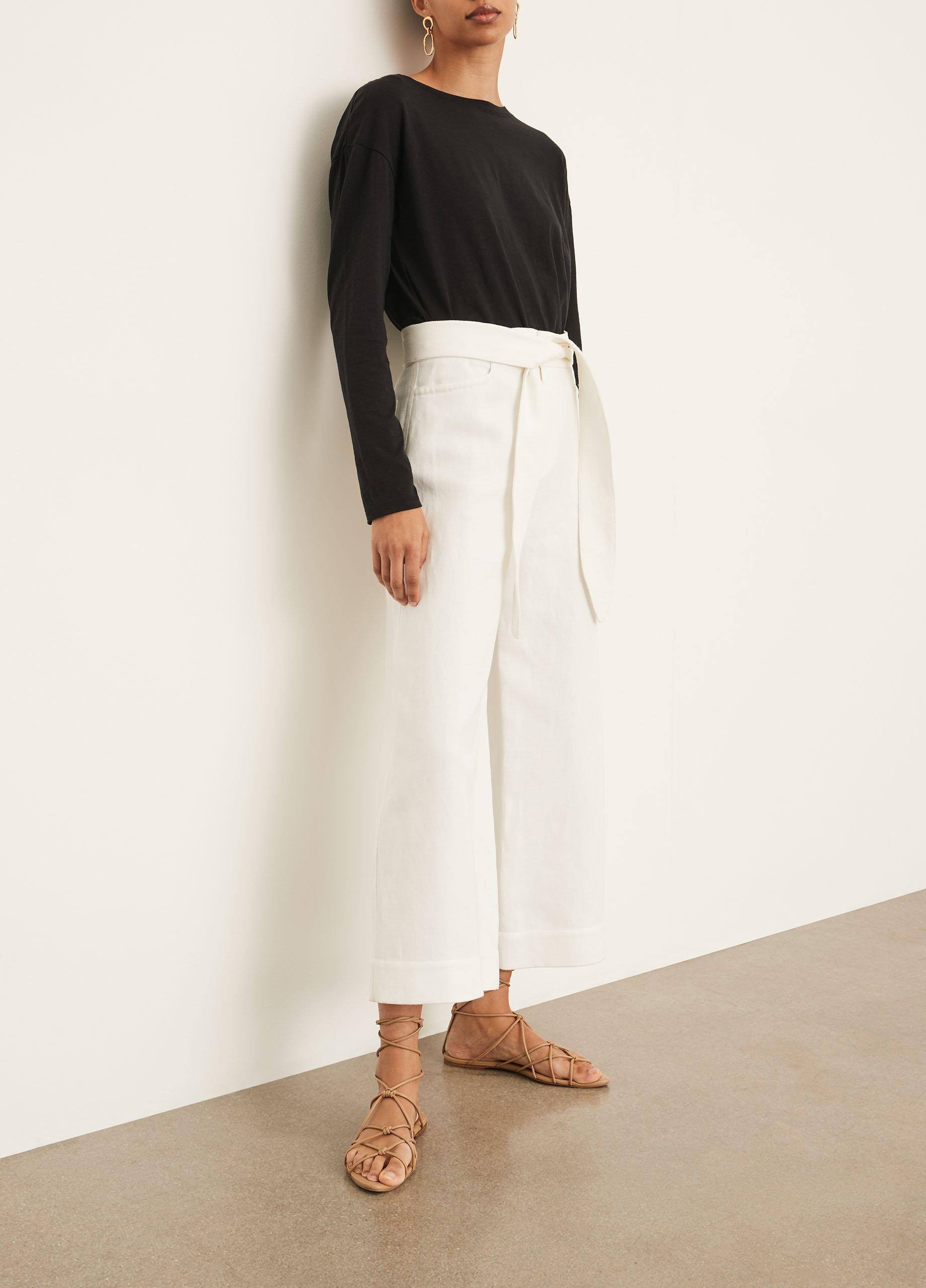Tie-Front Crop Wide Pant image number 1