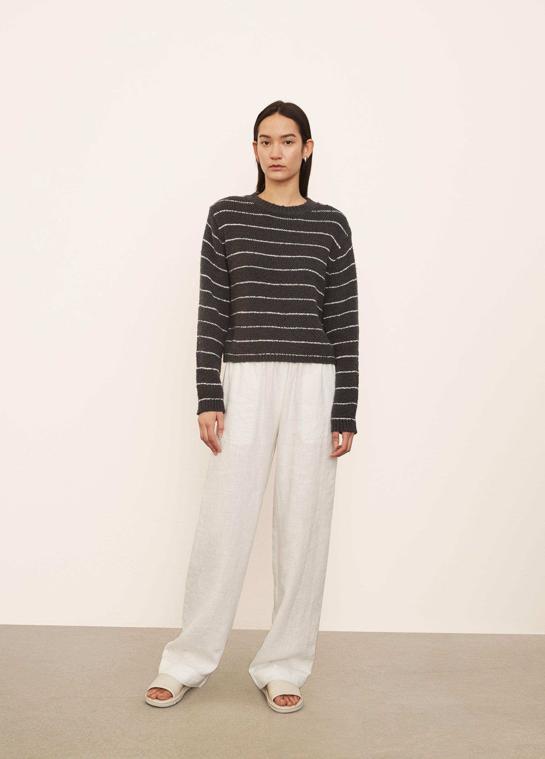 Pebbled Stripe Crew Neck Sweater image number 0