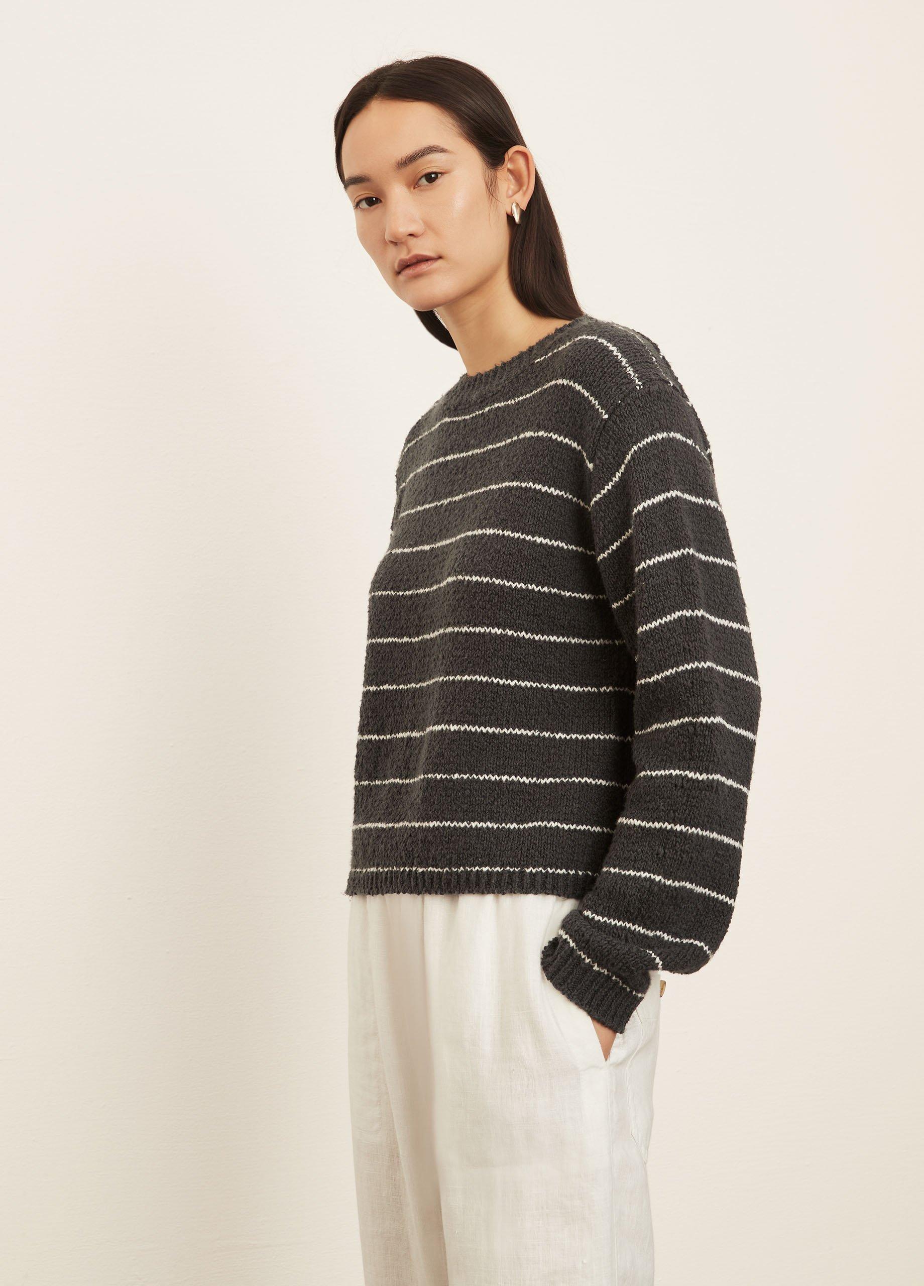 Pebbled Stripe Crew Neck Sweater image number 2