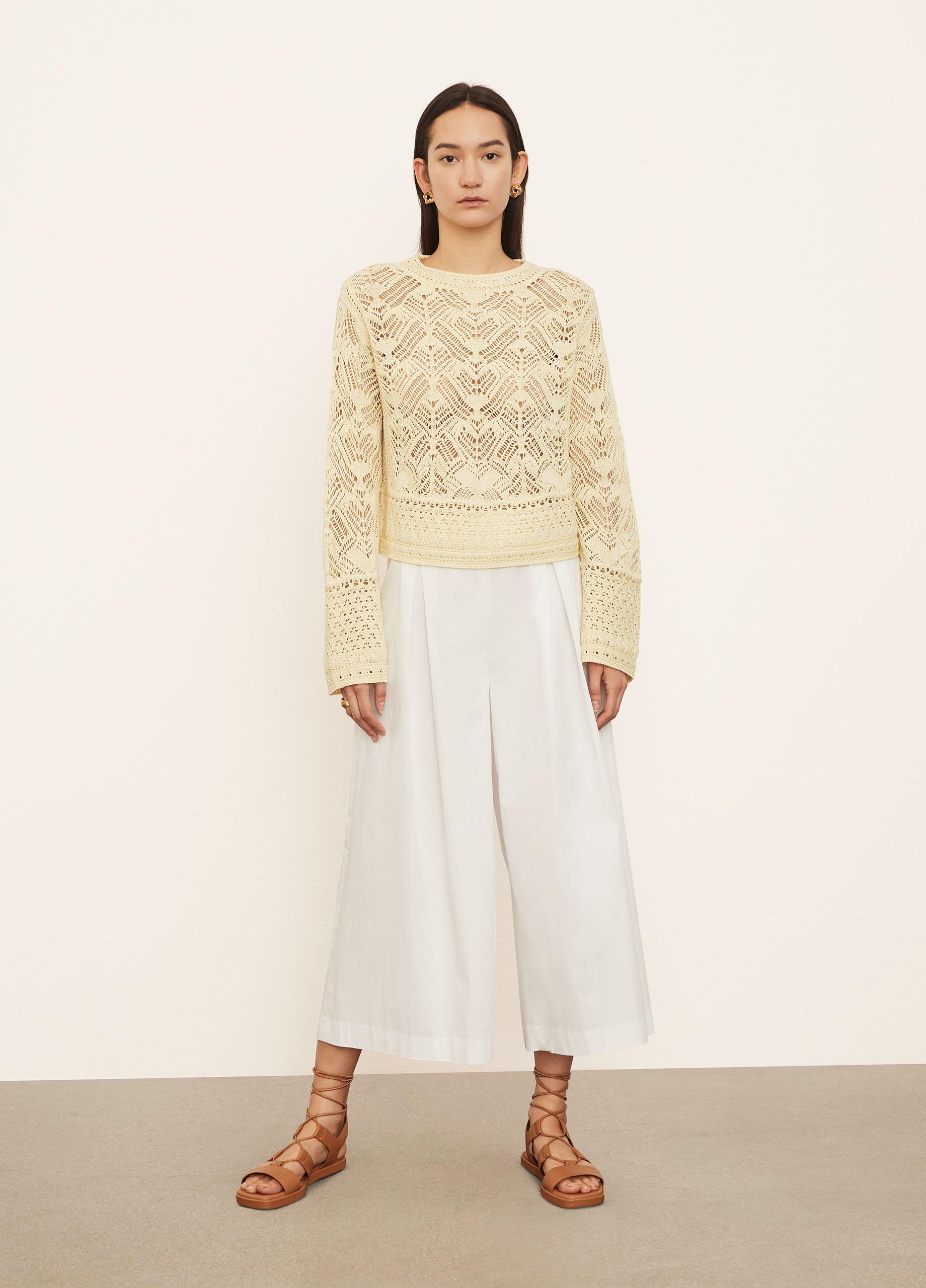 Lace Patchwork Pullover Sweater image number 0