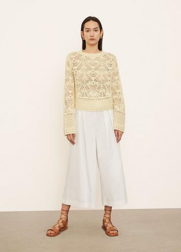 Lace Patchwork Pullover Sweater image number 0