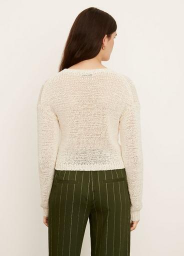 Textured Cable Crew Sweater image number 3