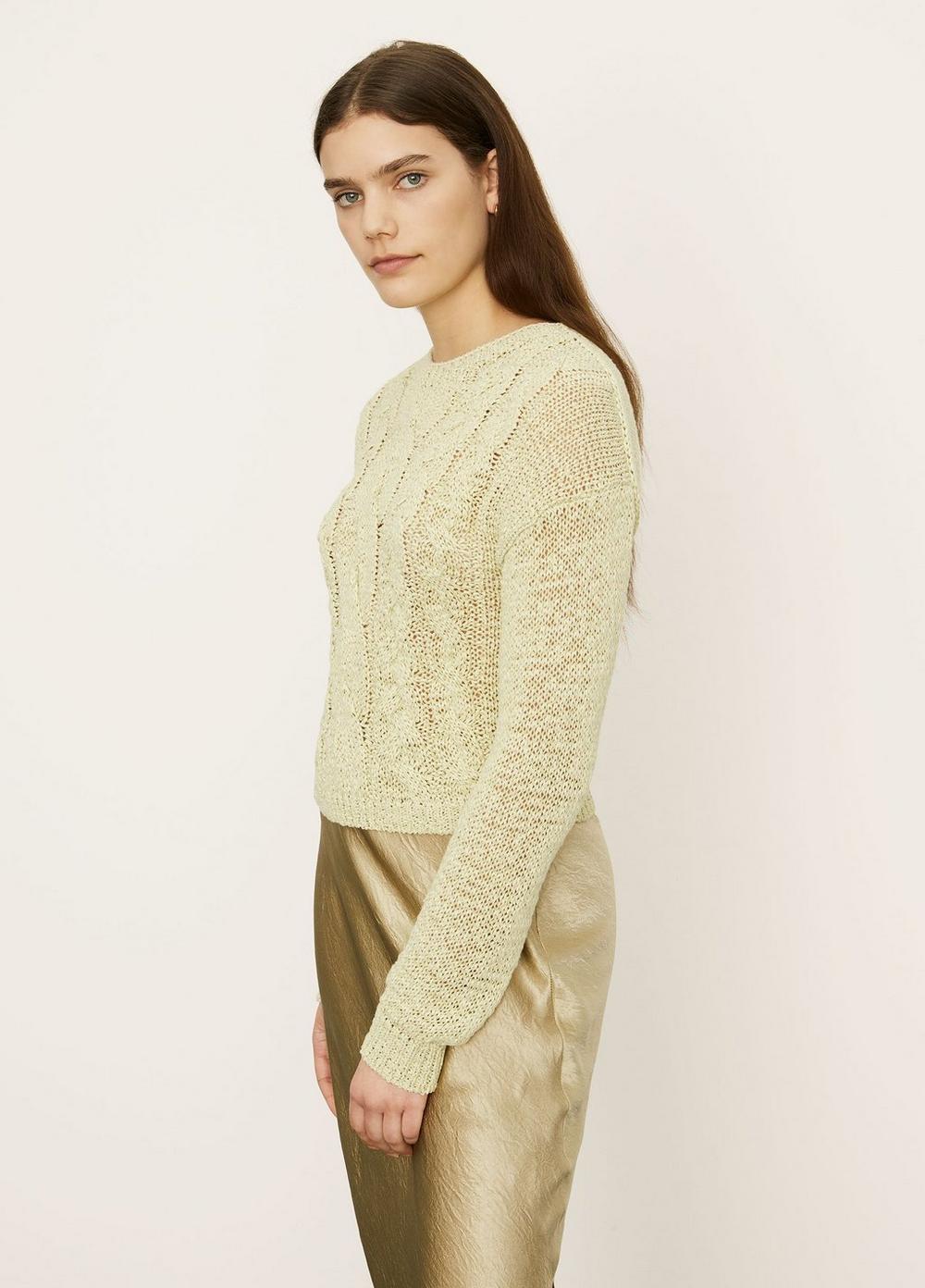 Textured Cable Crew Sweater