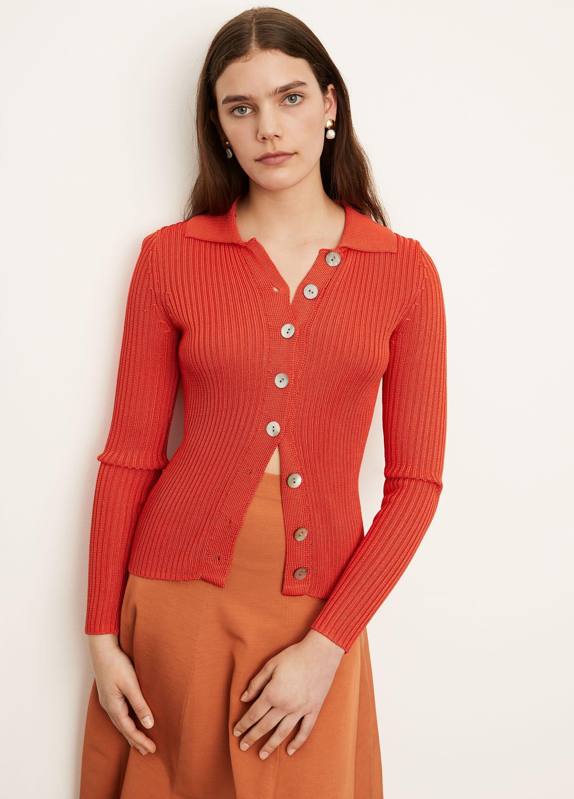 Vince ribbed clearance button cardigan