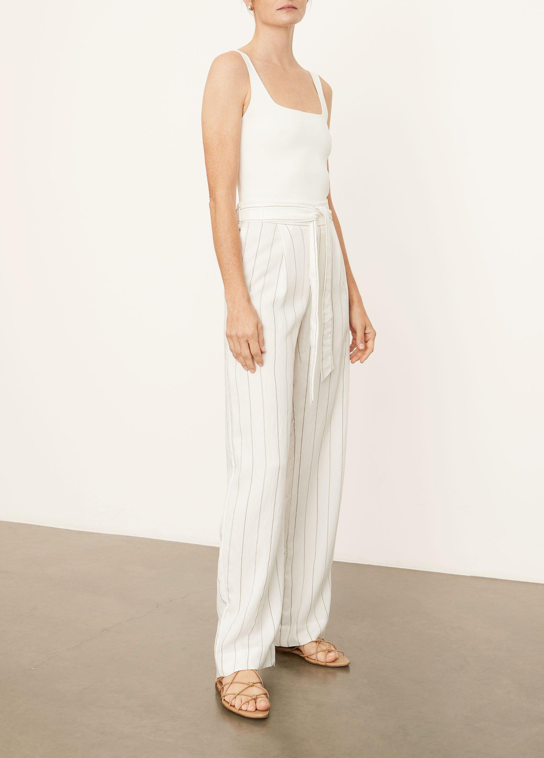 vince dobby stripe belted pants