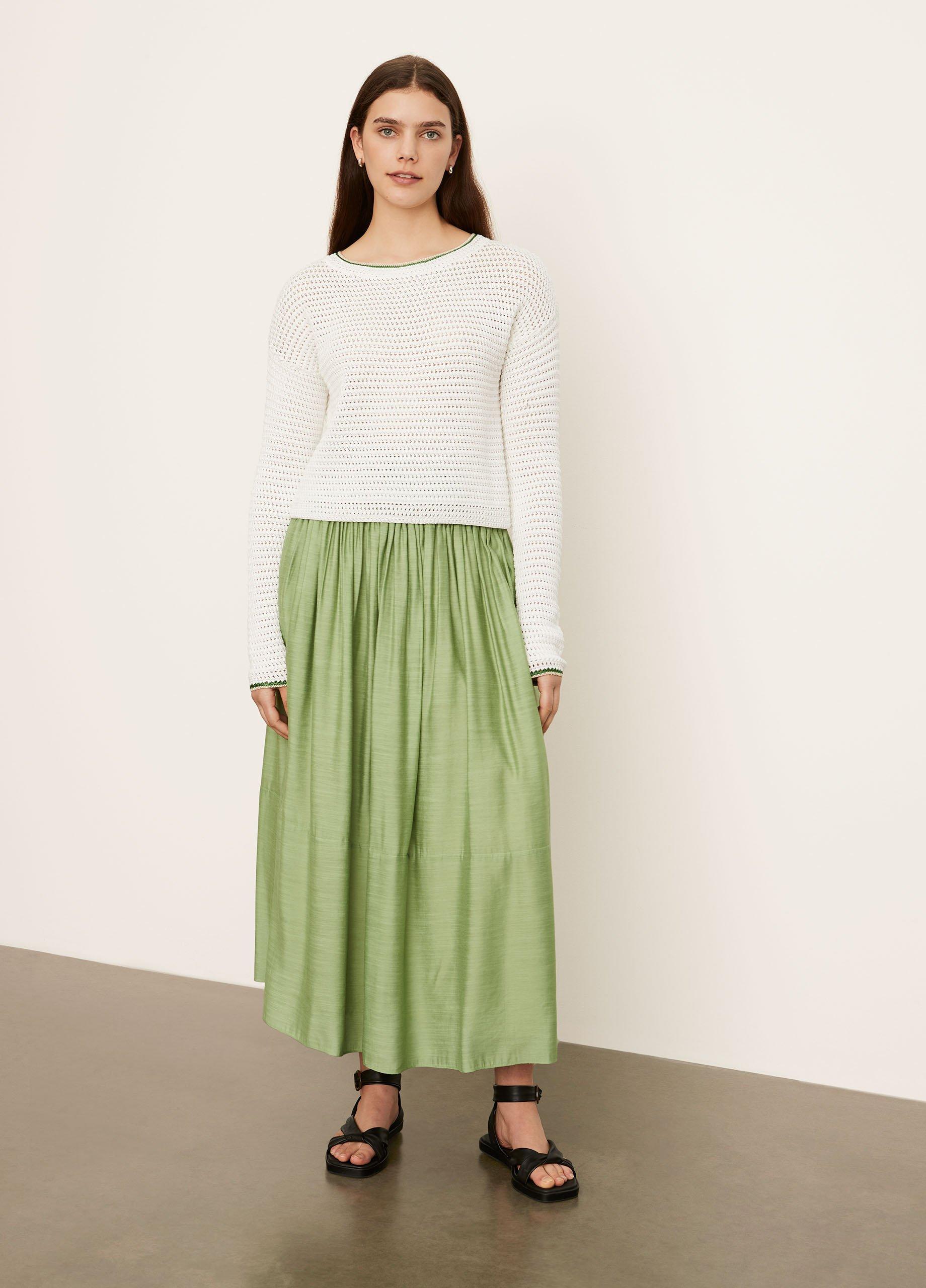 Crochet Contrast Tipping Crew Neck Top image number 0