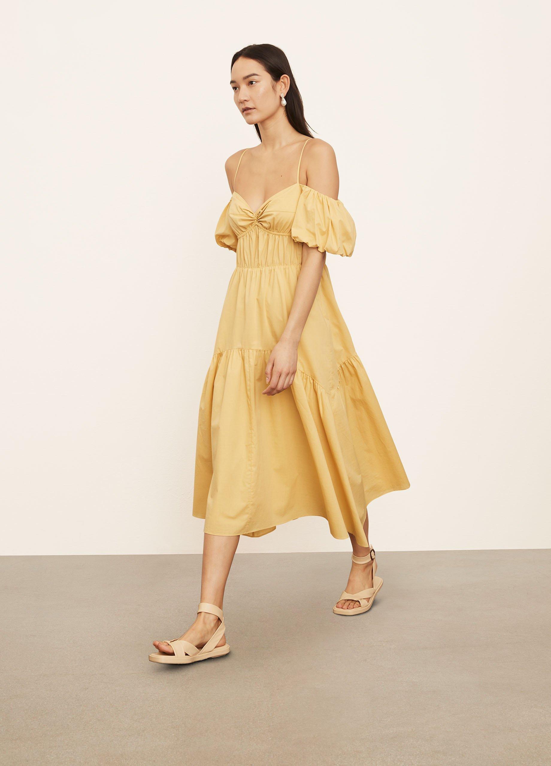 Draped Puff Sleeve Tiered Dress image number 2