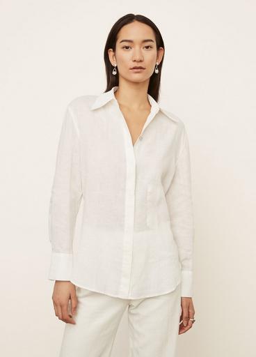 Relaxed Long Sleeve Linen Button Down Shirt image number 1