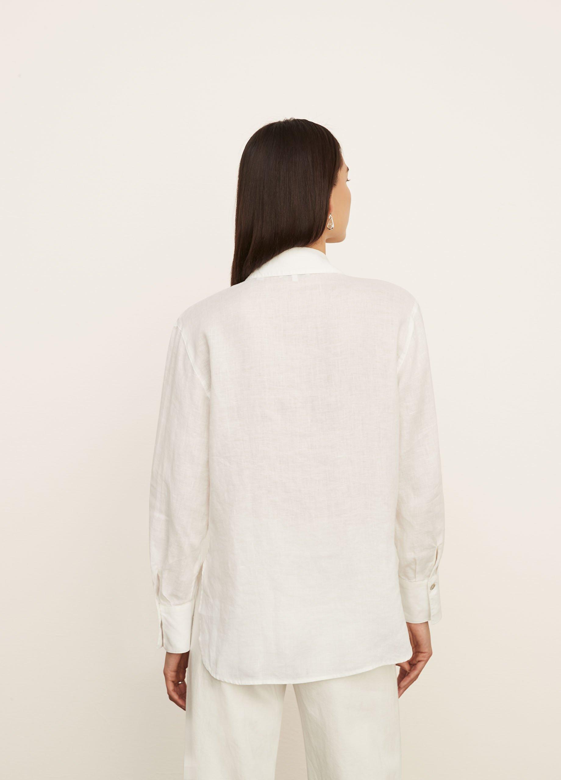 Relaxed Long Sleeve Linen Button-Down Shirt image number 3