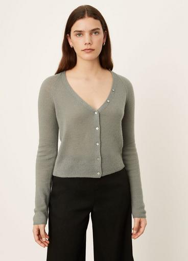 Cashmere Shell Button Cardigan image number 1