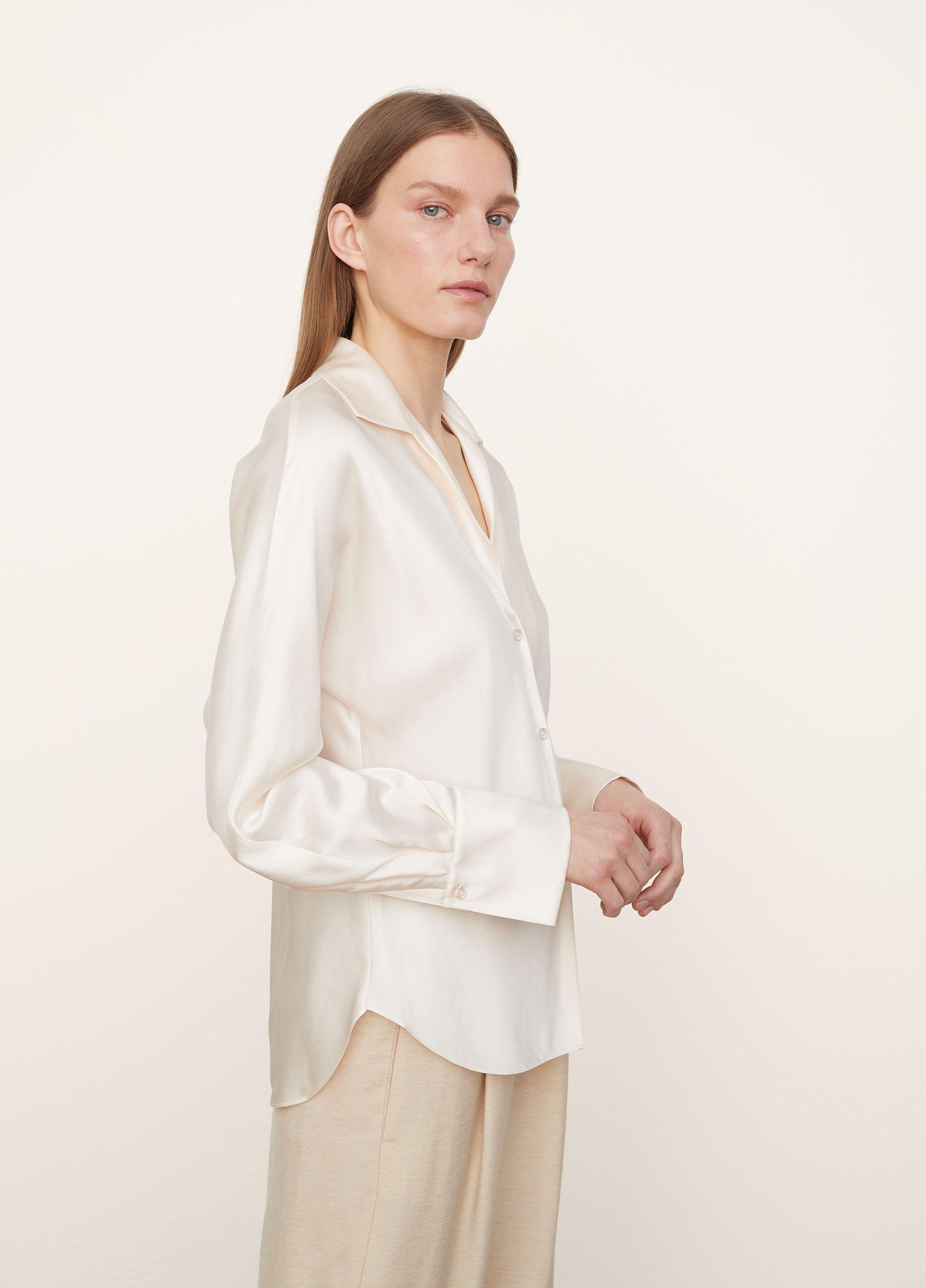 Silk Bias Long Sleeve Blouse image number 2