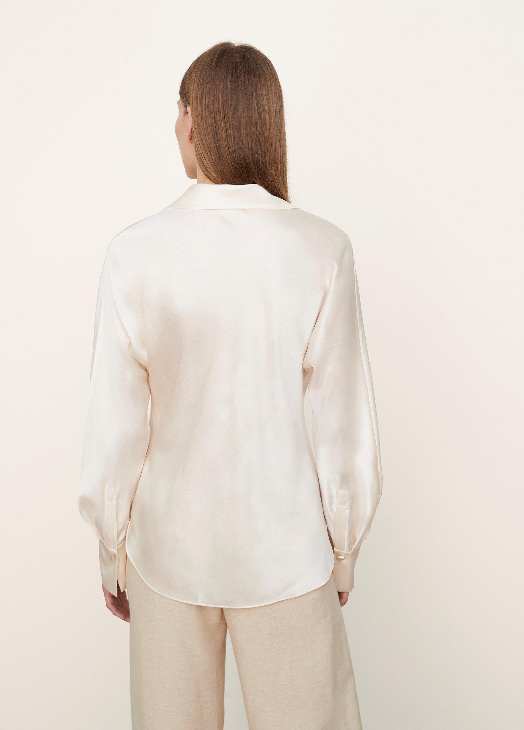 Silk Bias Long Sleeve Blouse image number 3