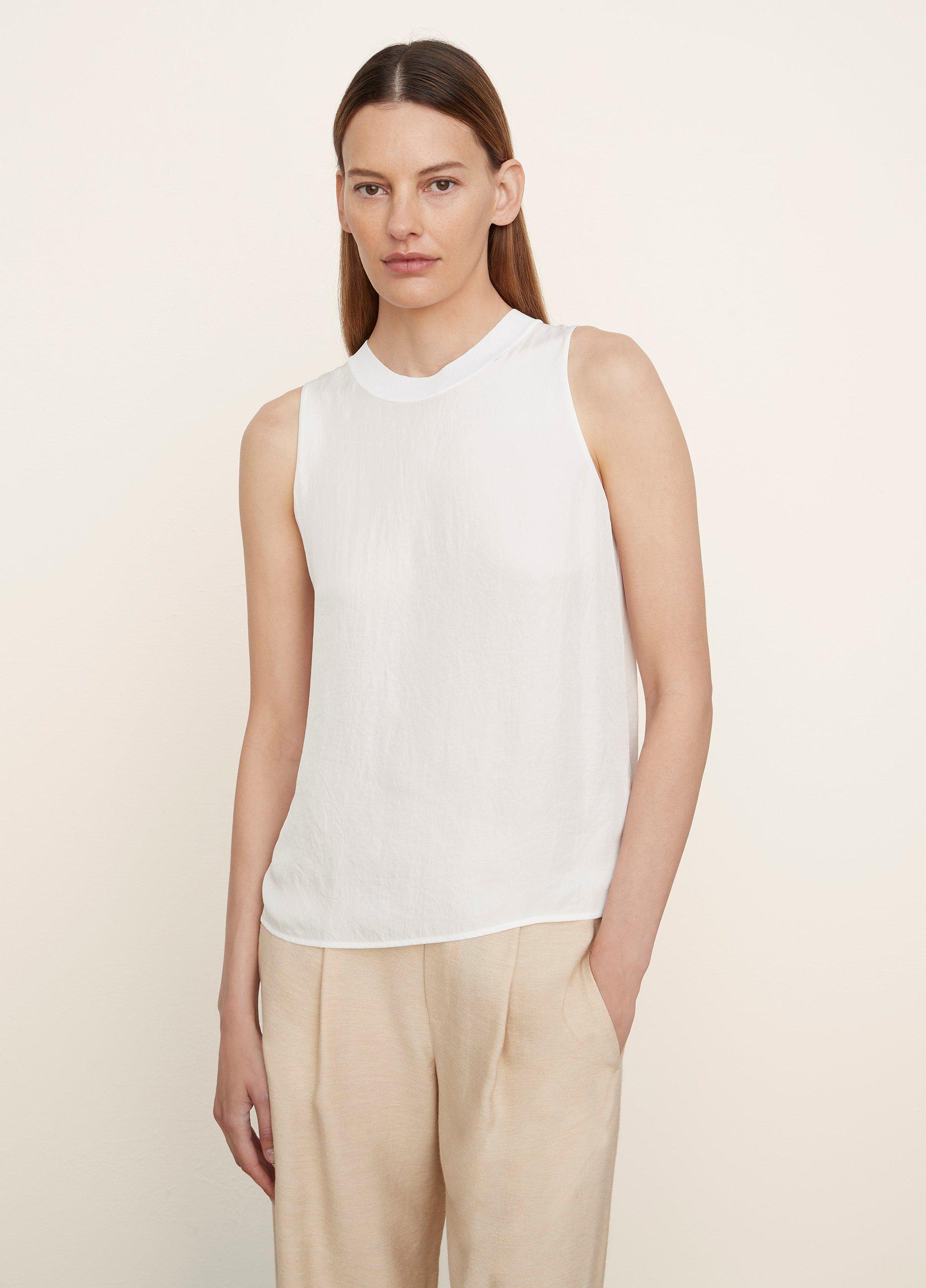 Rib-Trim Crew Neck Shell image number 1