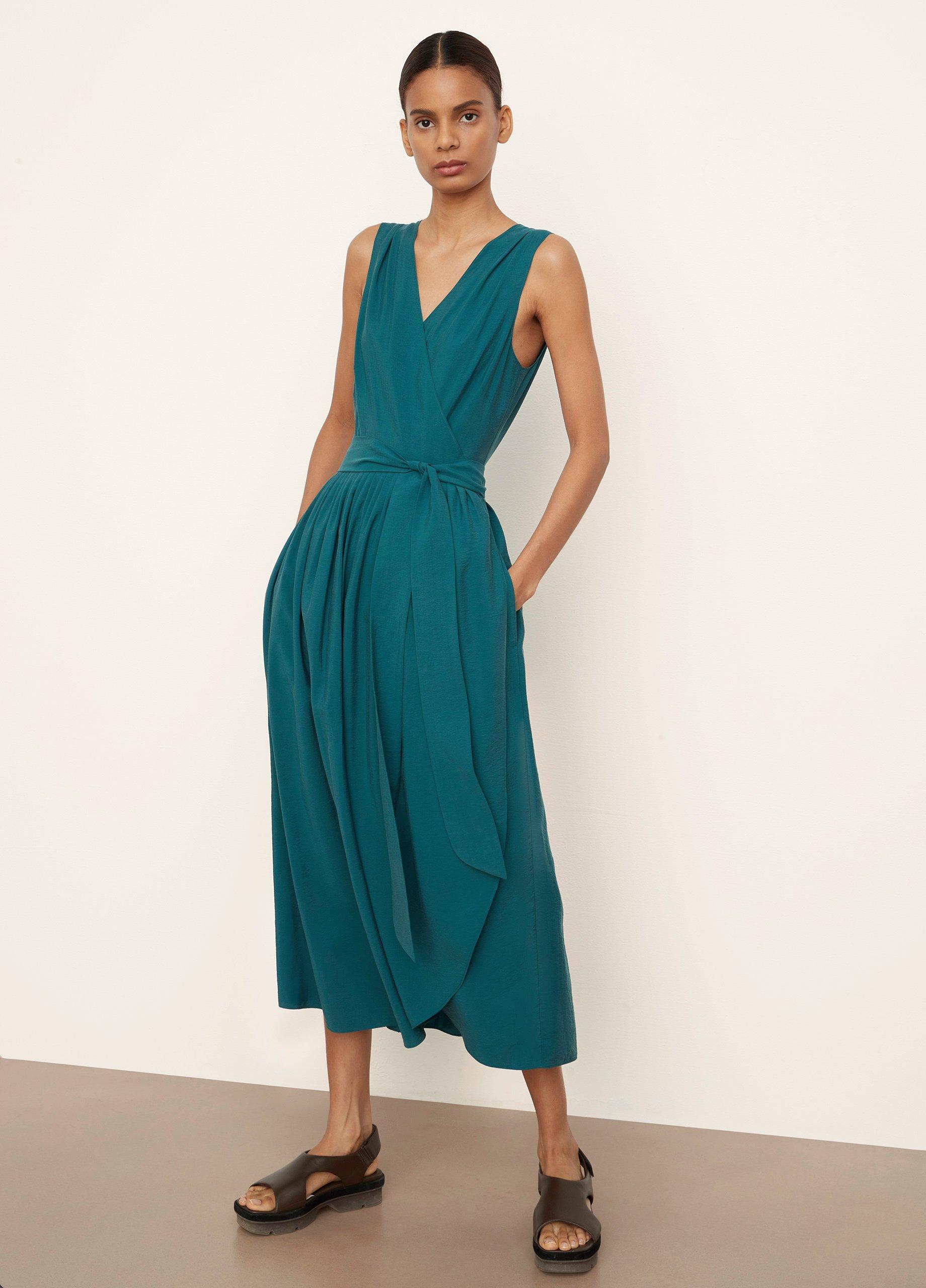 Deep v neck wrap on sale dress