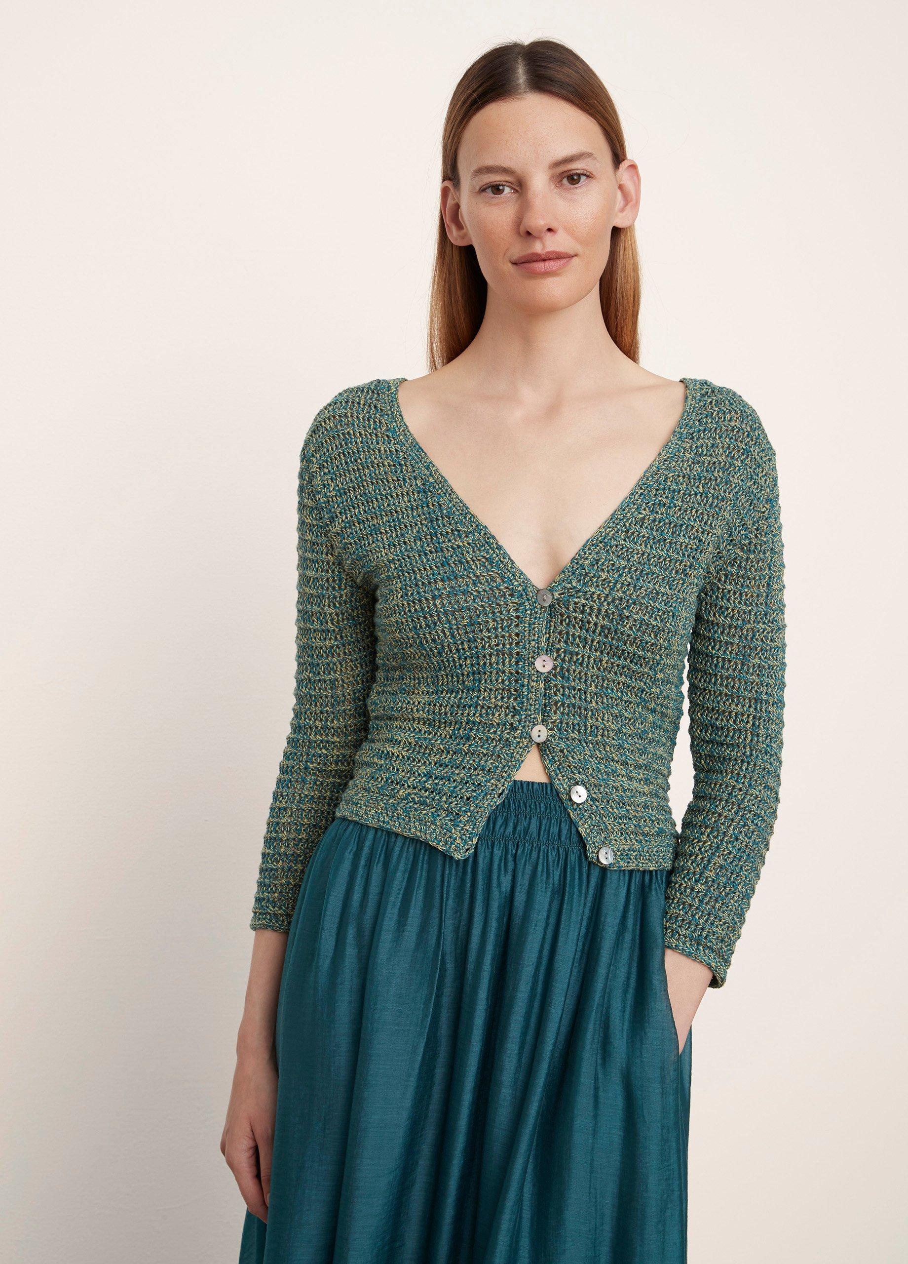 Marled Crochet Cardigan in Vince Products Women | Vince